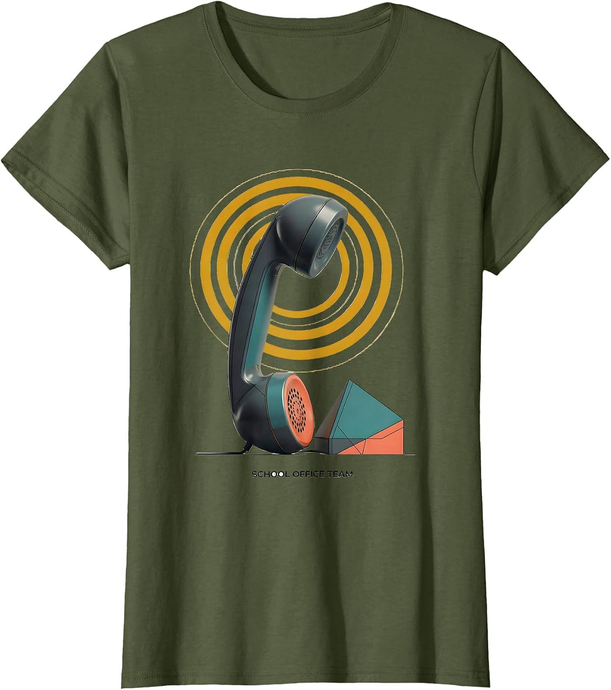 Women's School Office Team Midcentury Modern Admin Appreciation T-Shirt - Olive Green