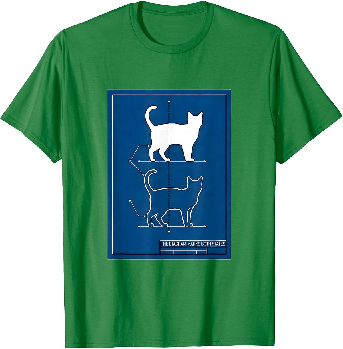 Men's The Diagram Marks Both States Technical Blueprint Physics T-Shirt - Kelly Green