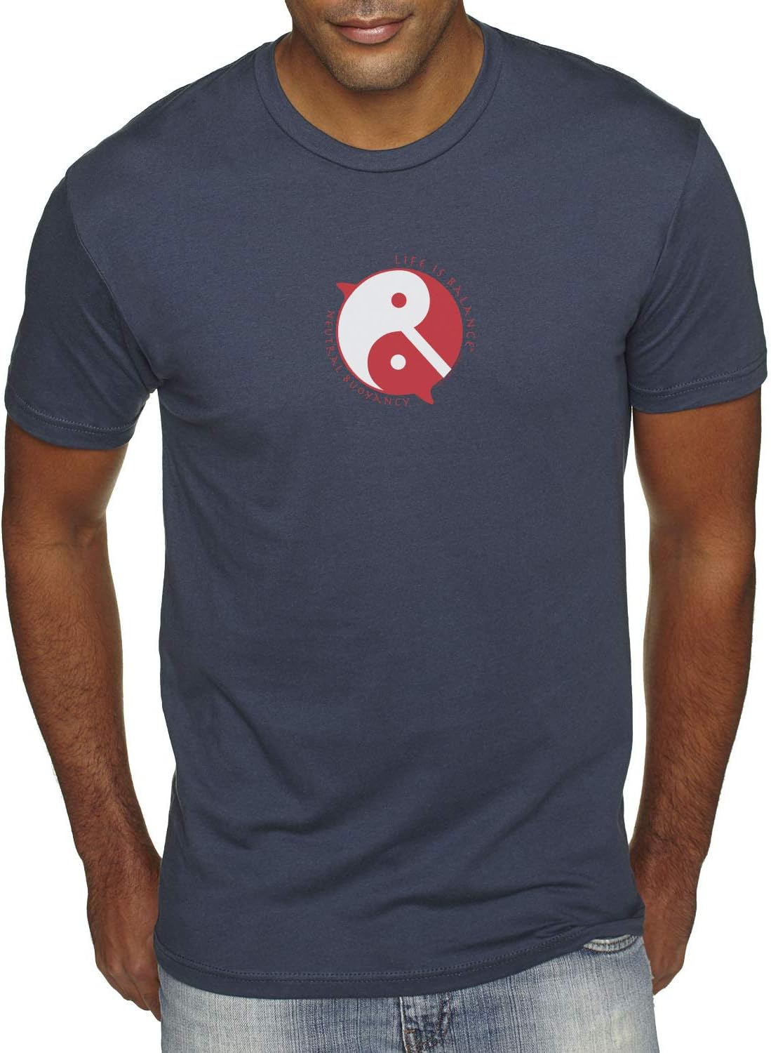 LIFE IS BALANCE Neutral Buoyancy Men's Short Sleeve Scuba Diving T-Shirt - Indigo