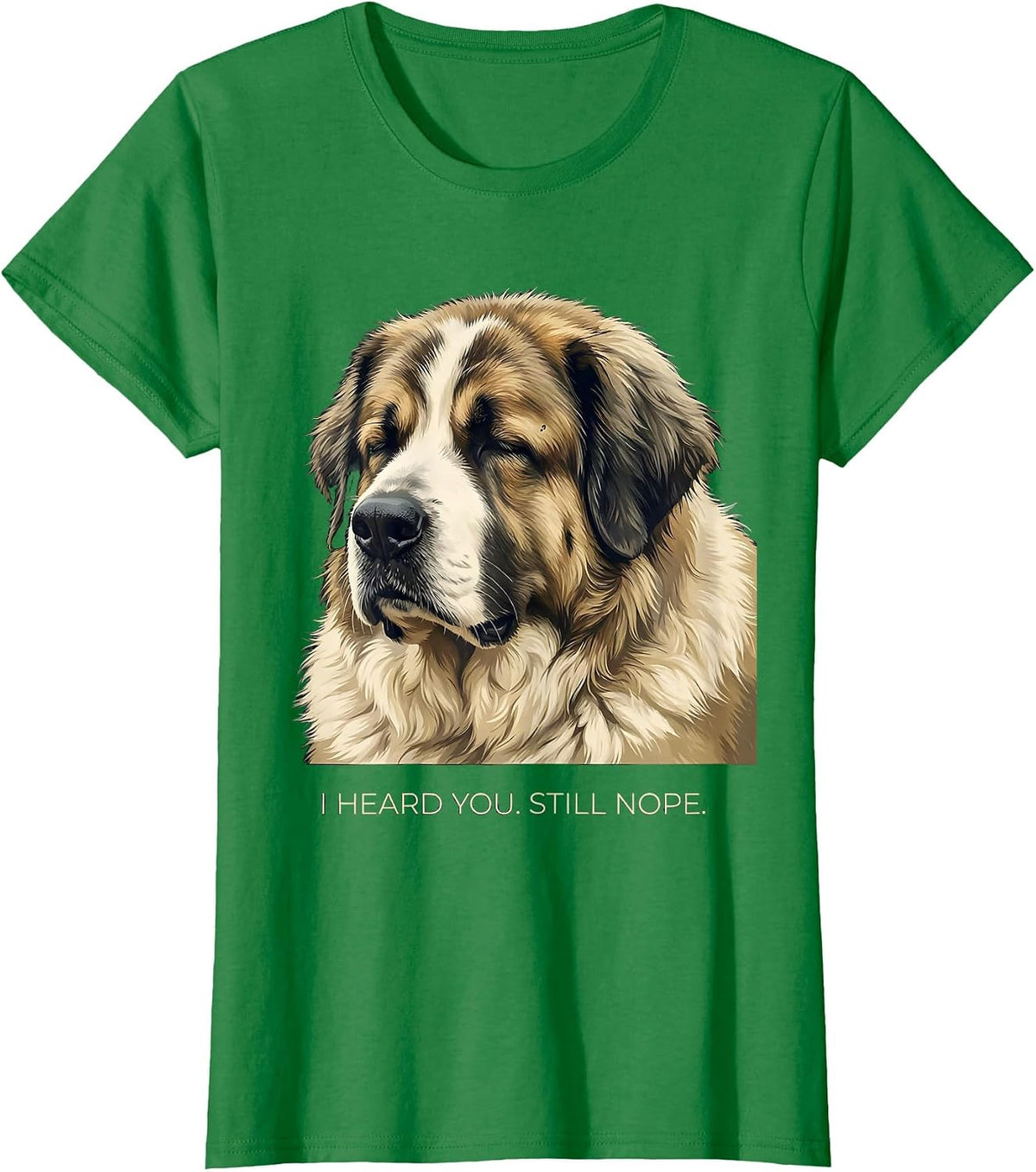 Women's I Heard You Still Nope Funny Great Pyrenees Dog Owner Humor T-Shirt - Kelly Green