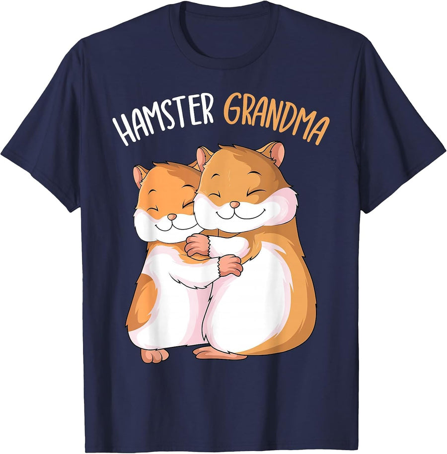 Hamster Grandma Hammy Women Grandmother T-Shirt - Navy Blue