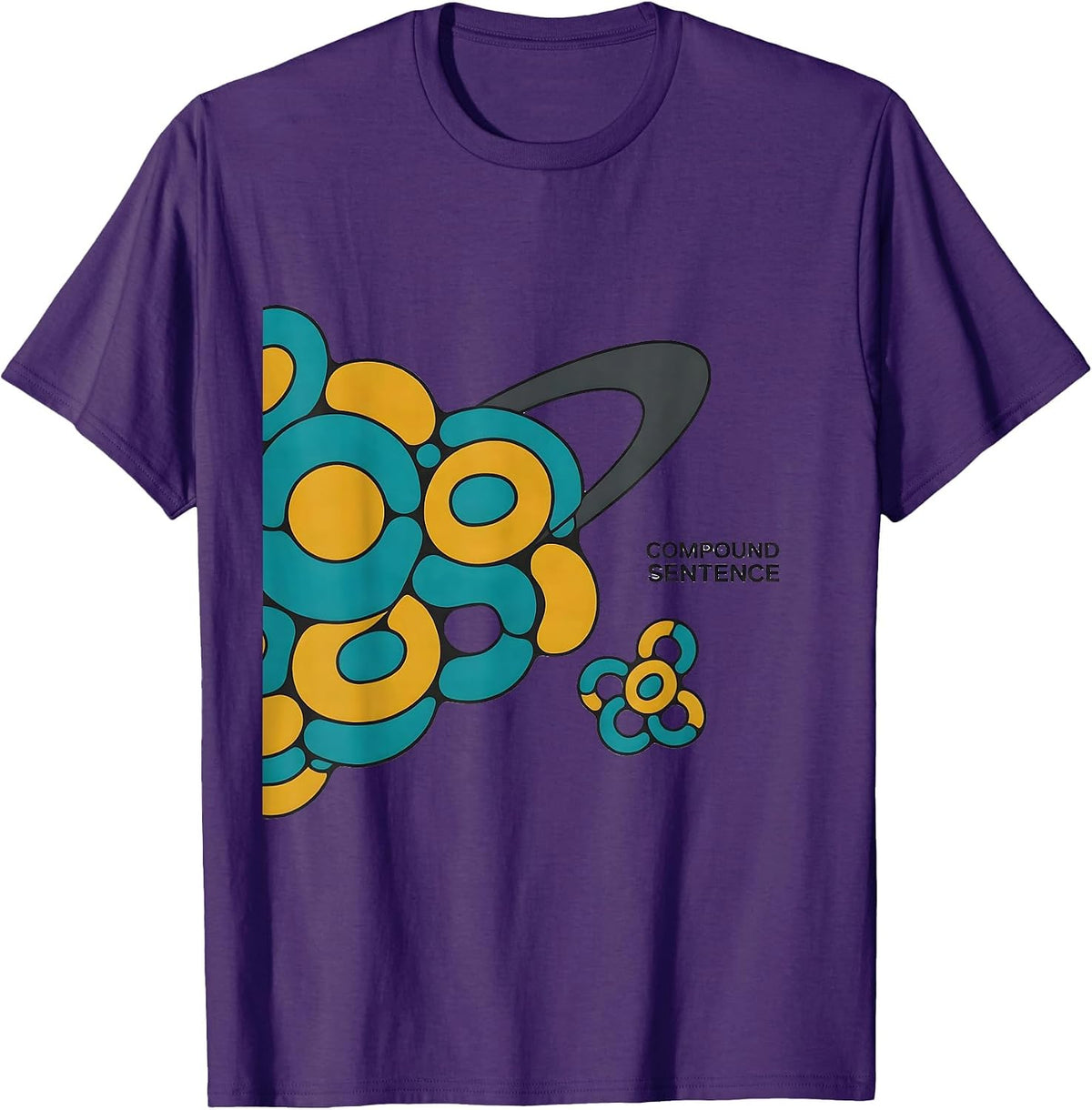 Men's Compound Sentence Midcentury Modern Chemistry Nerd Humor T-Shirt - Purple