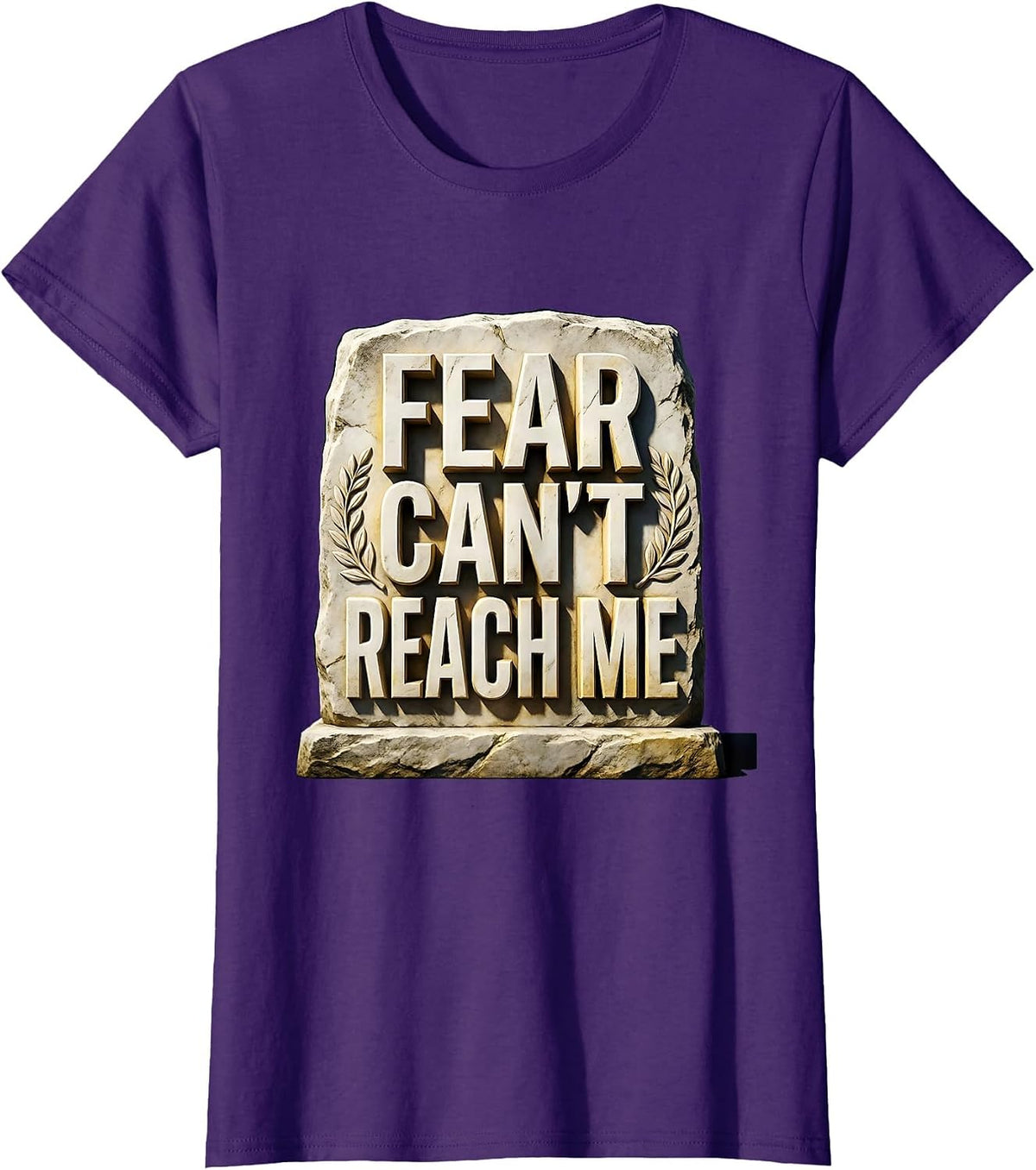 Women's Fear Can't Reach Me Faith Over Fear Design T-Shirt - Purple