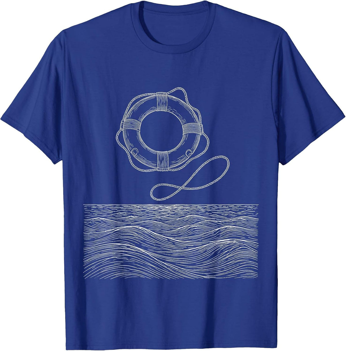 Social Worker Life Preserver Graphic Tee T-Shirt - Royal Blue