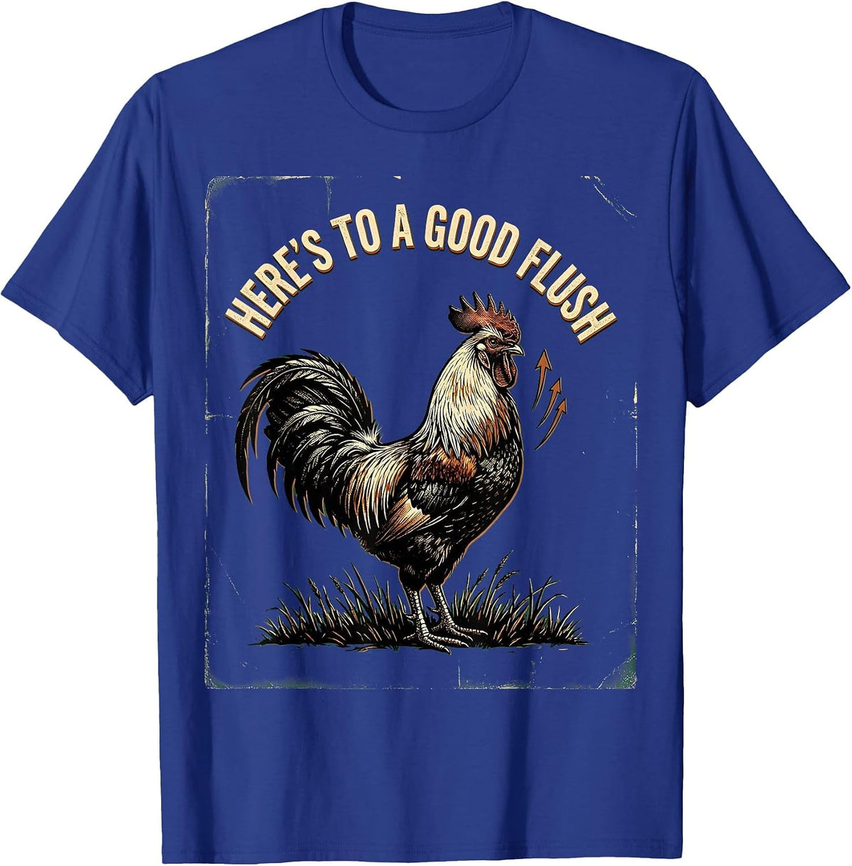 Here's To A Good Flush Vintage Pheasant Hunter Upland Bird T-Shirt - Royal Blue