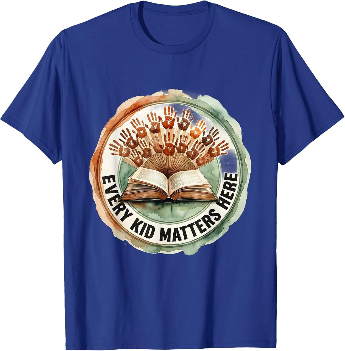 Men's Every Kid Matters Here Teacher Design T-Shirt - Royal Blue