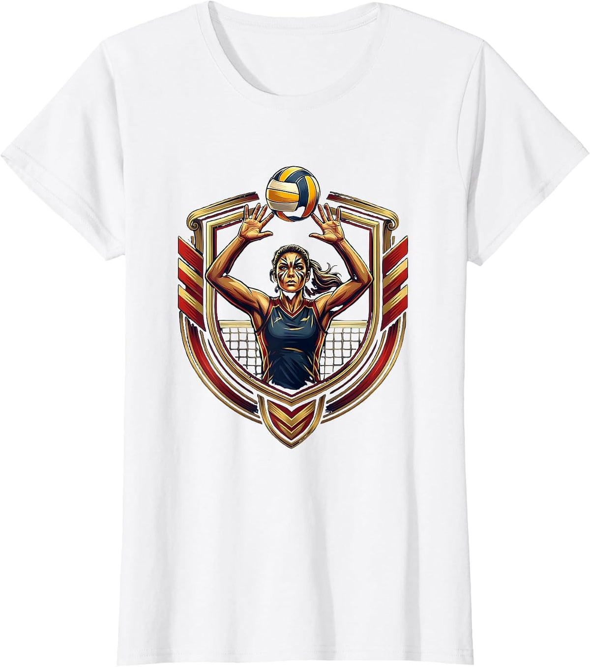 Women's Fierce Volleyball Blocker Warrior Face Paint T-Shirt - White