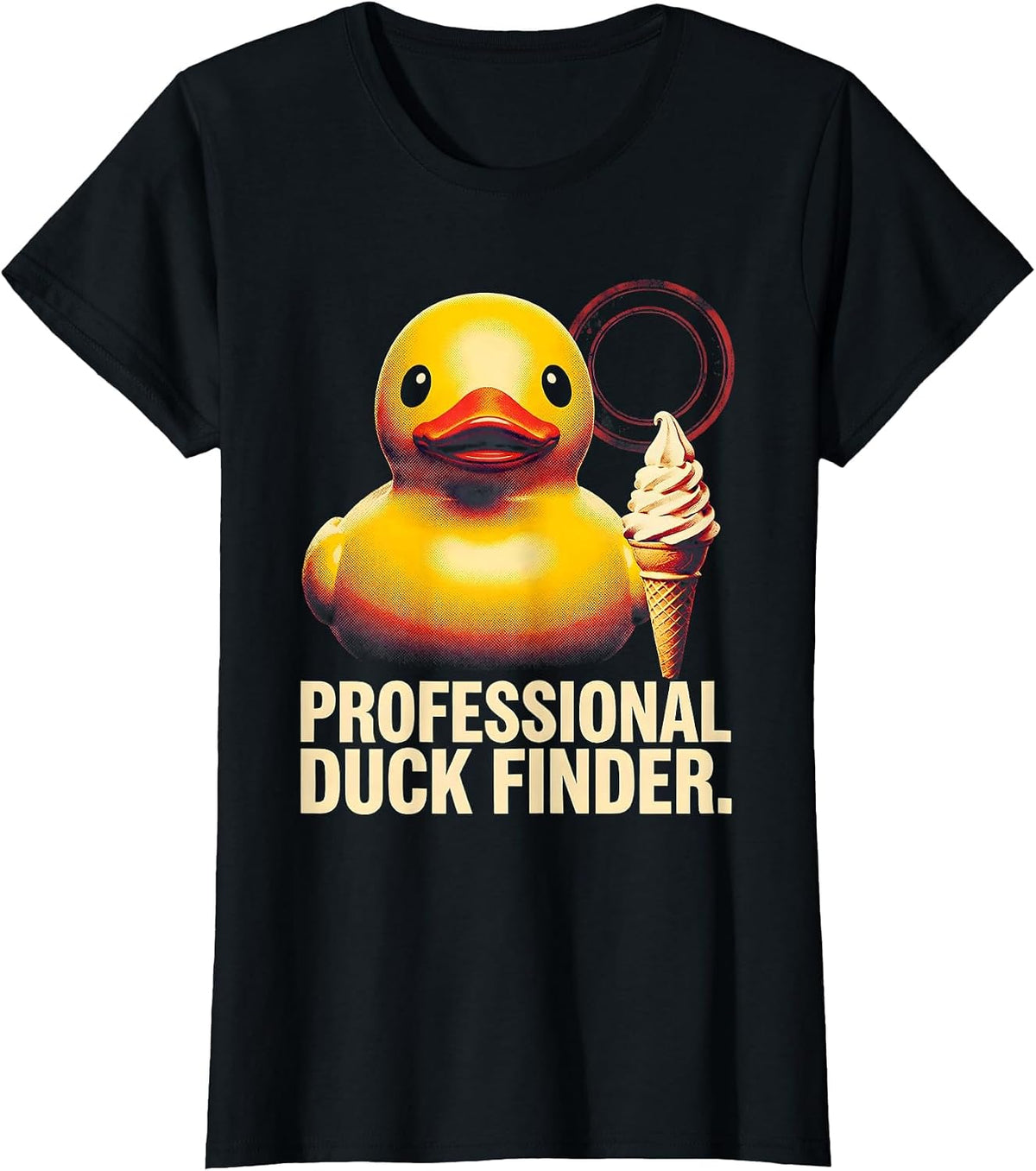 Professional Duck Finder Funny Cruise Ice Cream Matching T-Shirt - Black
