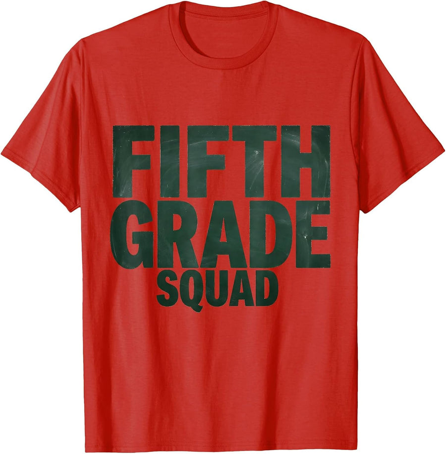 Men's Fifth Grade Squad Cute Teacher Pencil Apple Back To School T-Shirt - Red