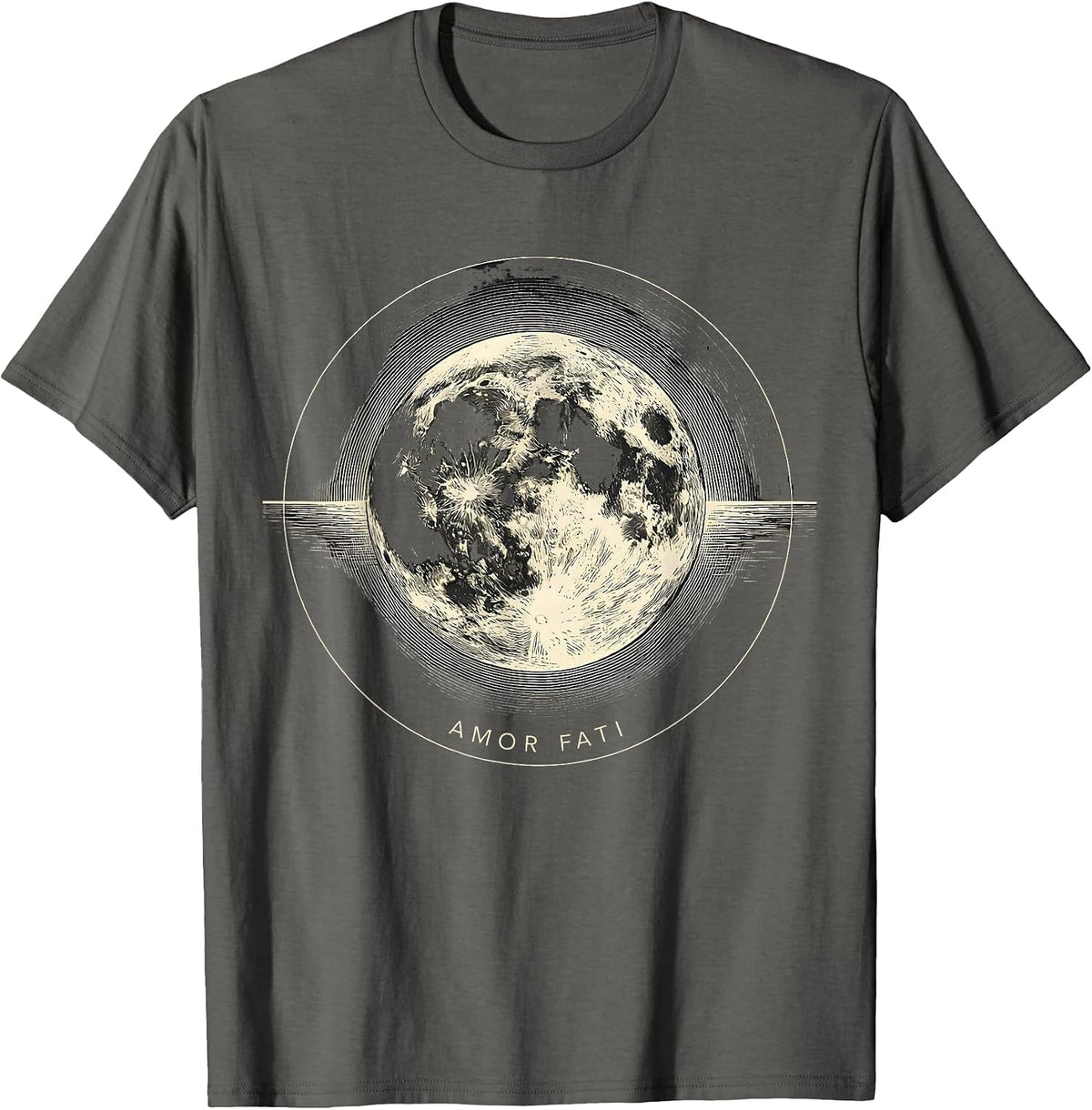Men's AMOR FATI Stoic Philosophy Quote Memento Mori T-Shirt - Asphalt Grey