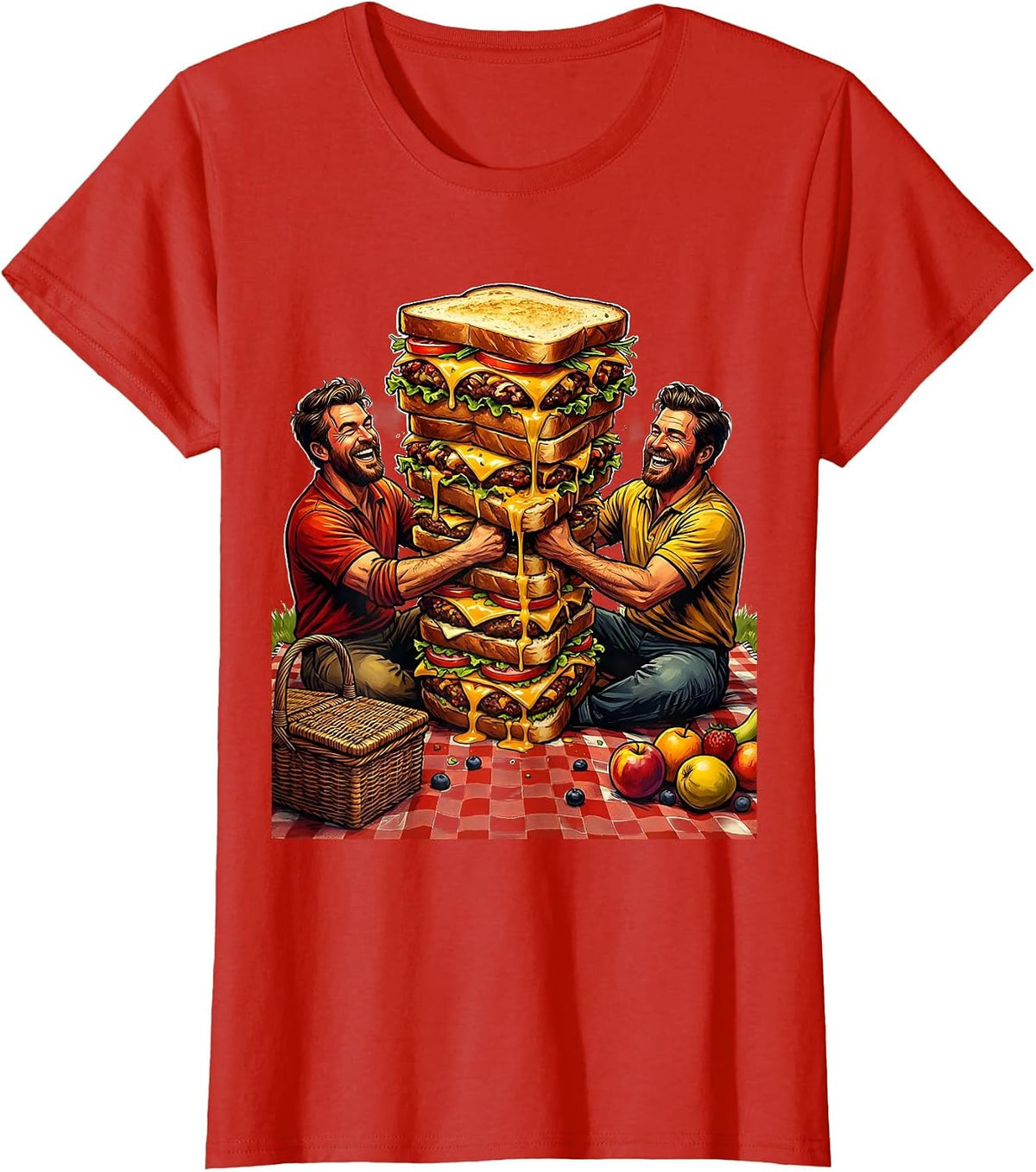 Women's Son In Law Favorite Child Sandwich Picnic T-Shirt - Red
