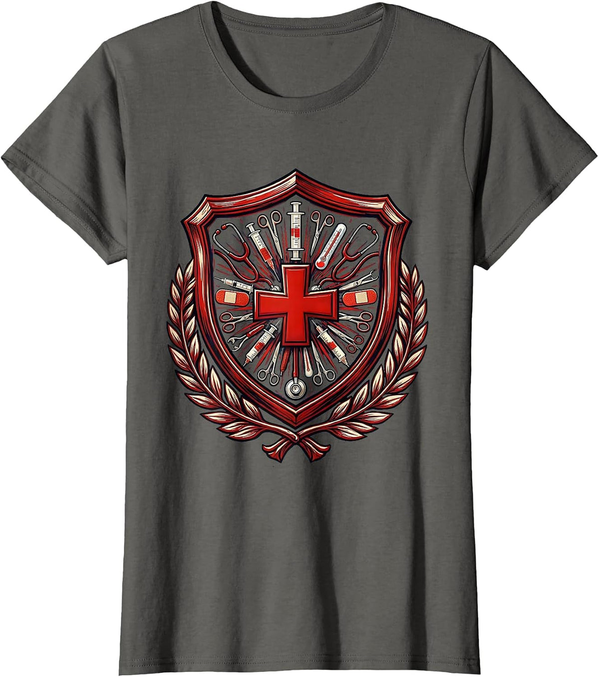 Women's Medical Assistant Emergency Kit Graphic T-Shirt - Asphalt Grey