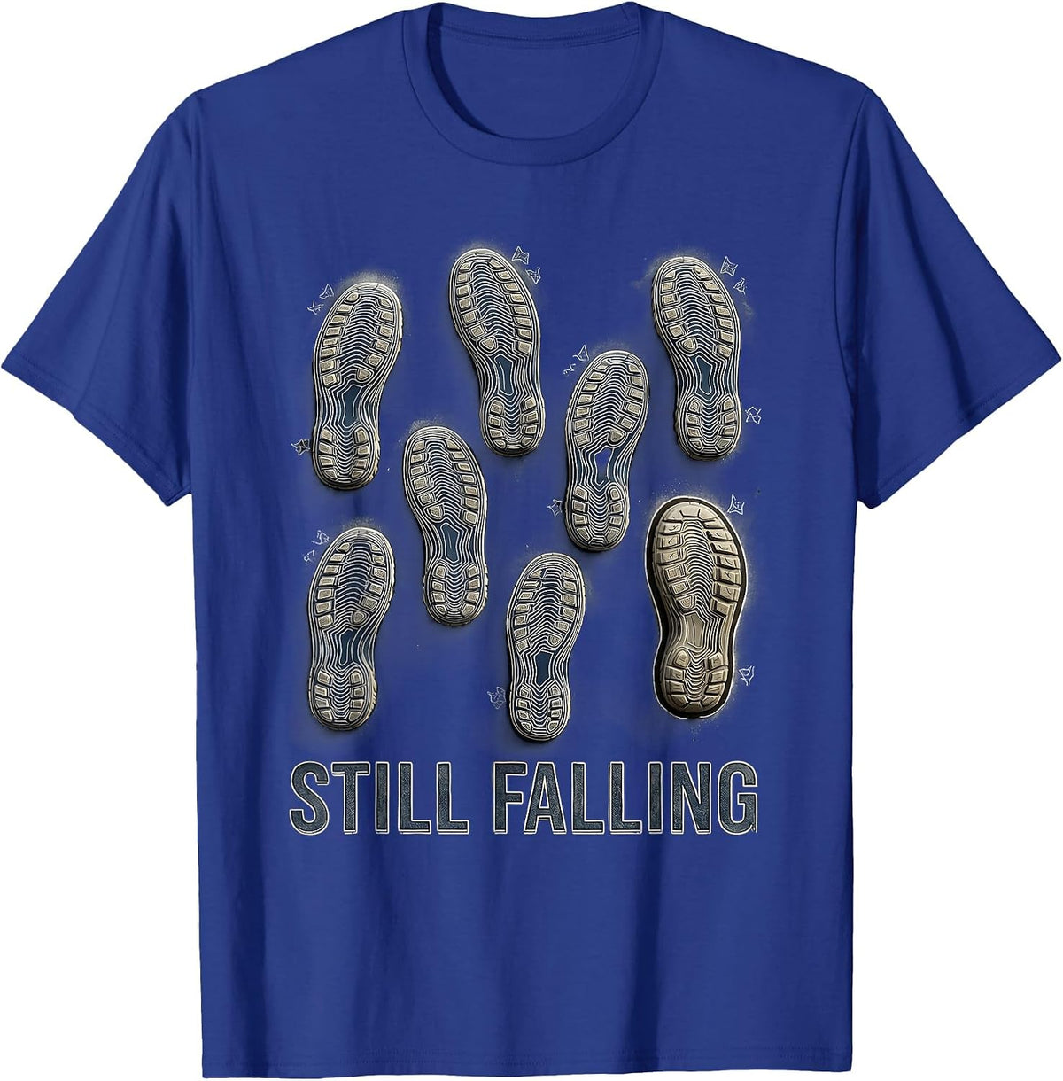 Still Falling Rock Climbing Bouldering Humor Topographic T-Shirt - Royal Blue