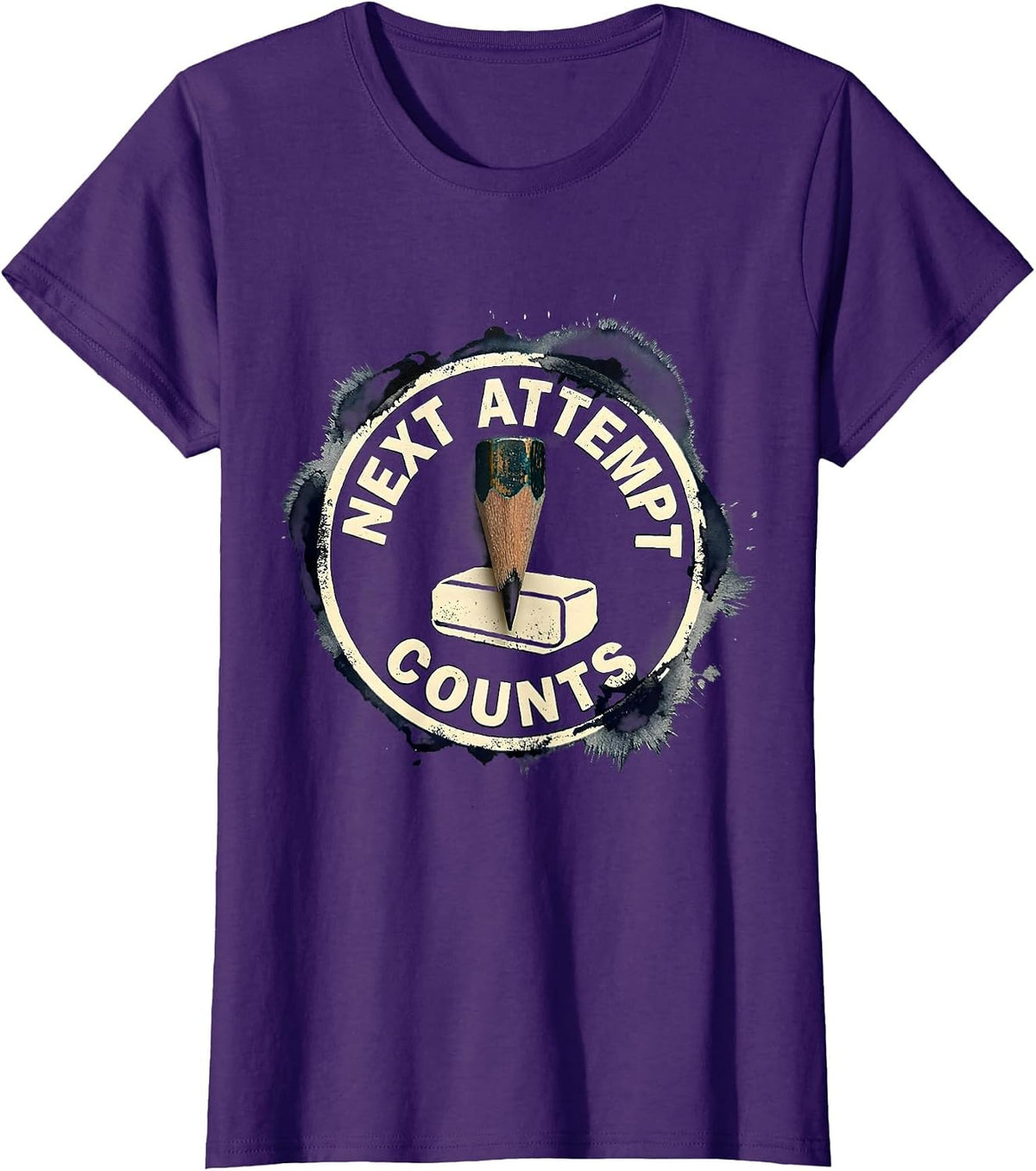 Women's Next Attempt Counts Growth Mindset Teacher Classroom T-Shirt - Purple