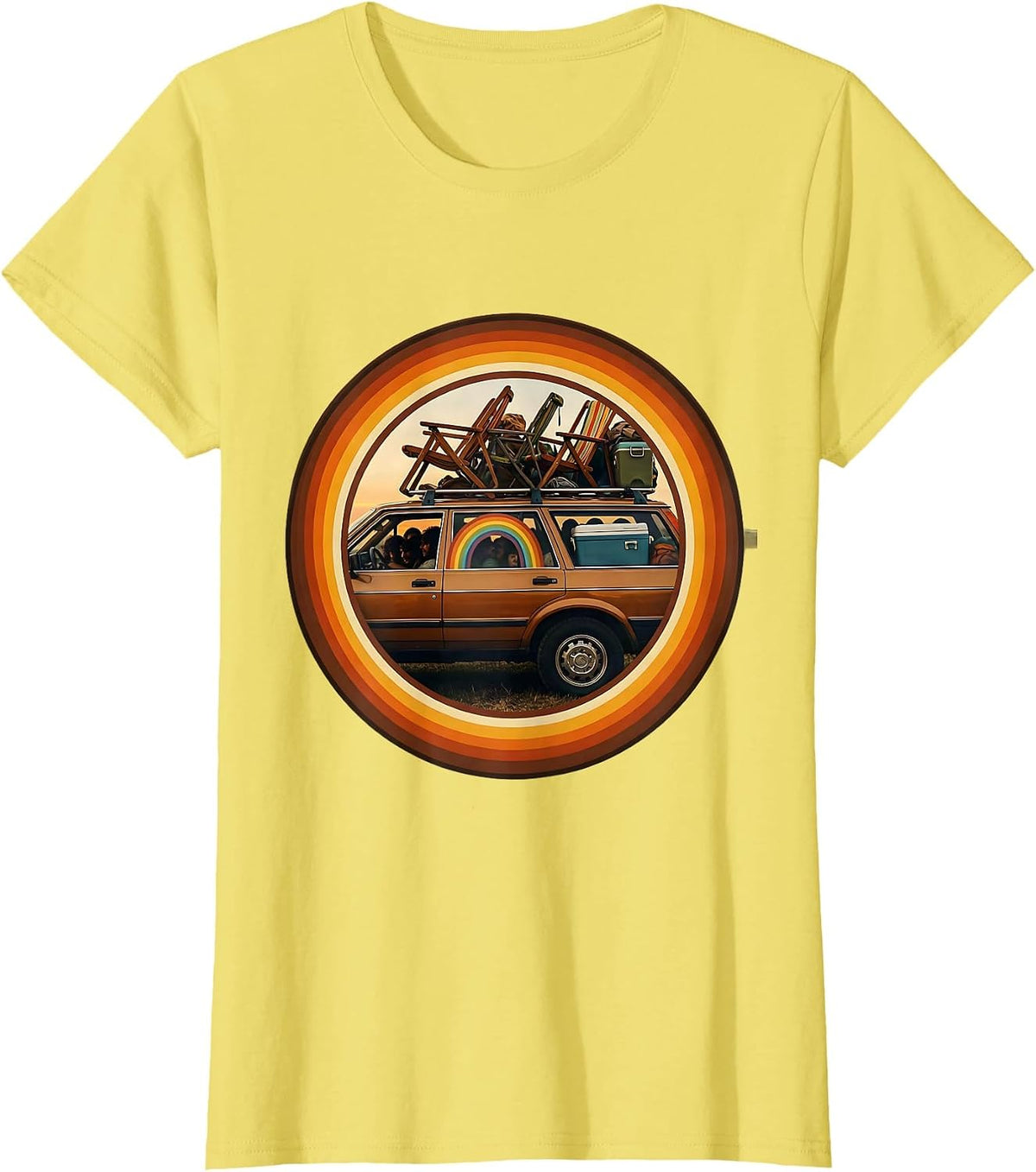 In-Law Life Labor Day Minivan Graphic T-Shirt - Lemon Yellow