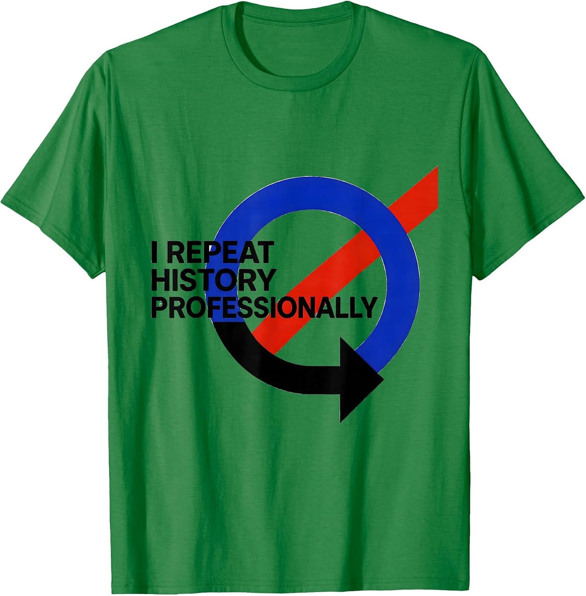 Men's I Repeat History Professionally Funny History Teacher T-Shirt - Kelly Green