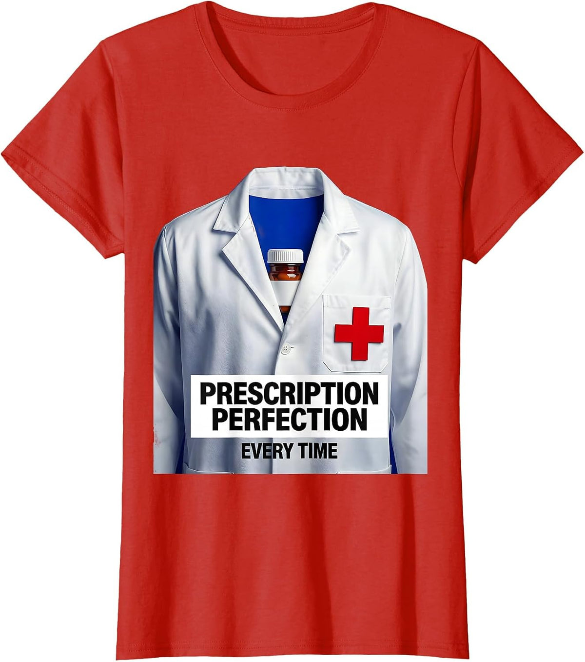 Prescription Perfection Every Time Pharmacy Tech T-Shirt - Red
