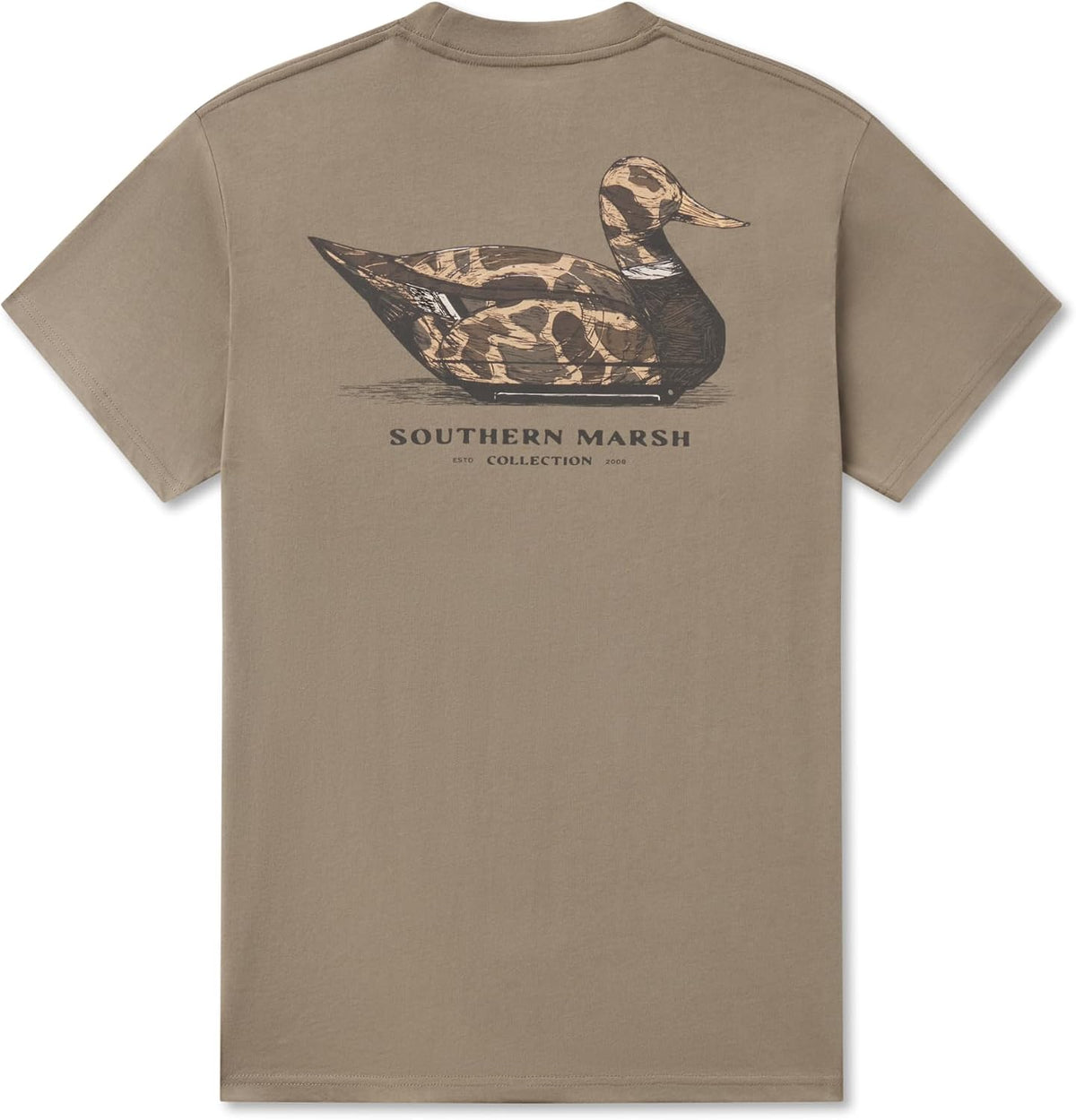 Southern Marsh Men's Vintage Duck Decoy Tee - Camo - Stonewall Olive