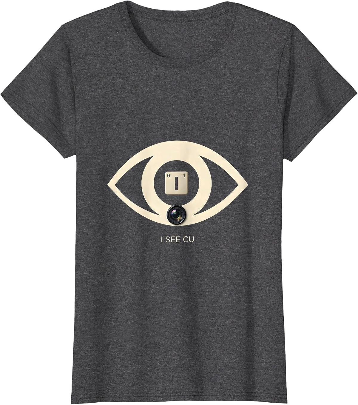 Women's I See Cu Funny Chemistry Periodic Table Pun Science Humor T-Shirt - Dark Heather Grey