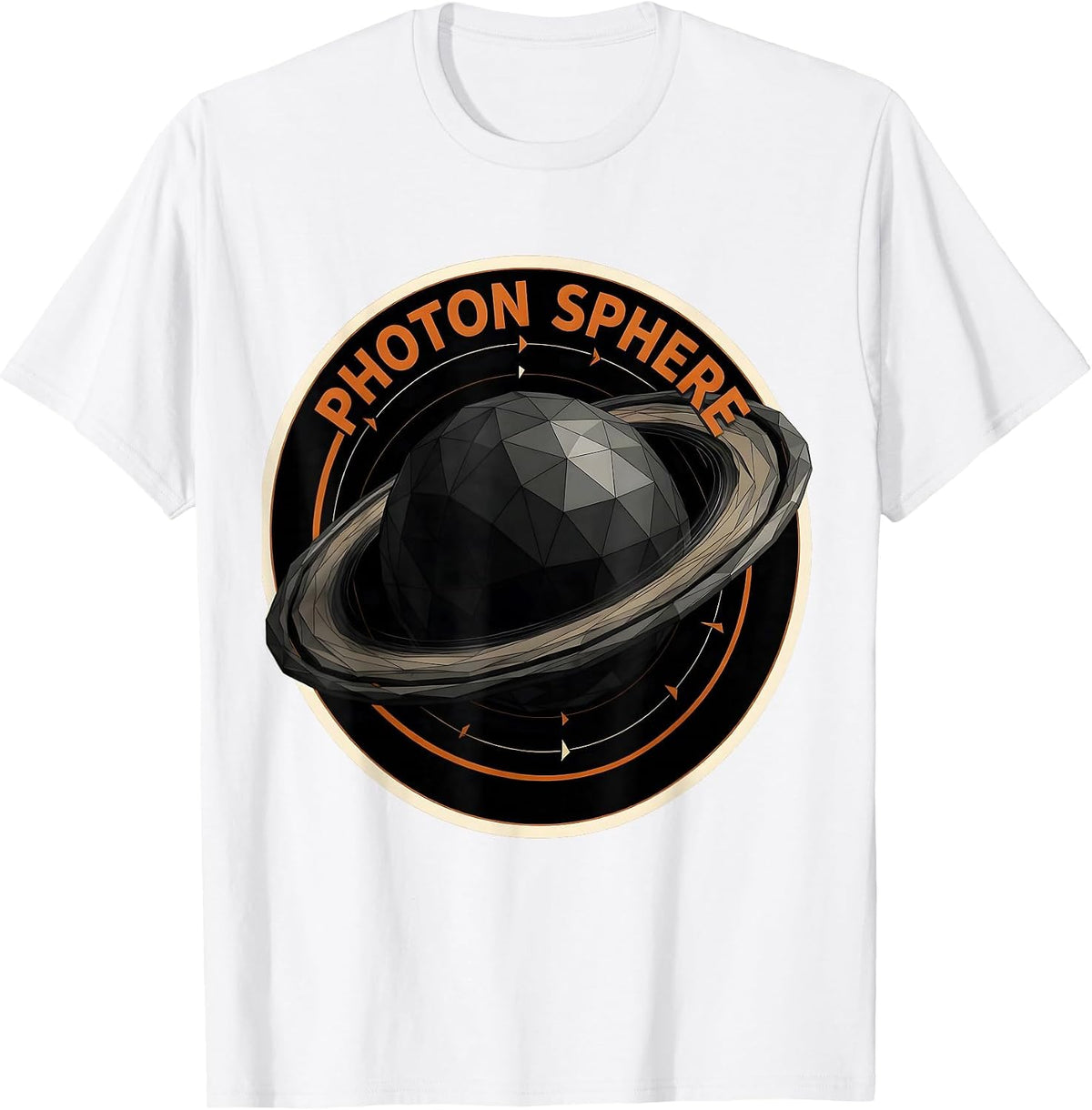 Men's Photon Sphere Low Poly Black Hole Physics Astrophysicist T-Shirt - White