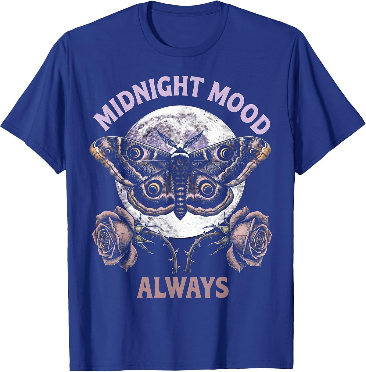 Midnight Mood Always Goth Women's Dark Design T-Shirt - Royal Blue