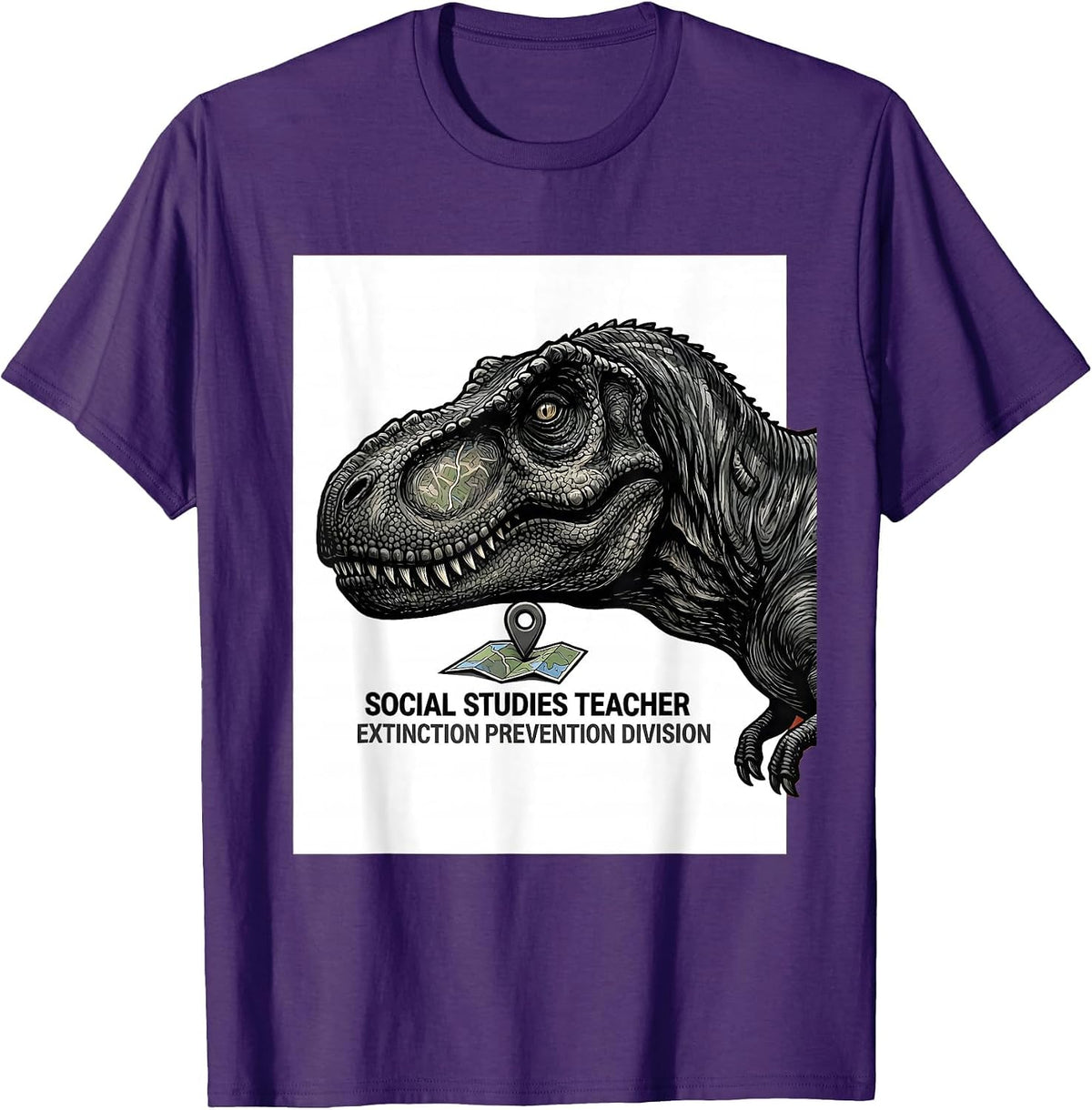 Social Studies Teacher, Extinction Prevention Division T-Shirt - Purple
