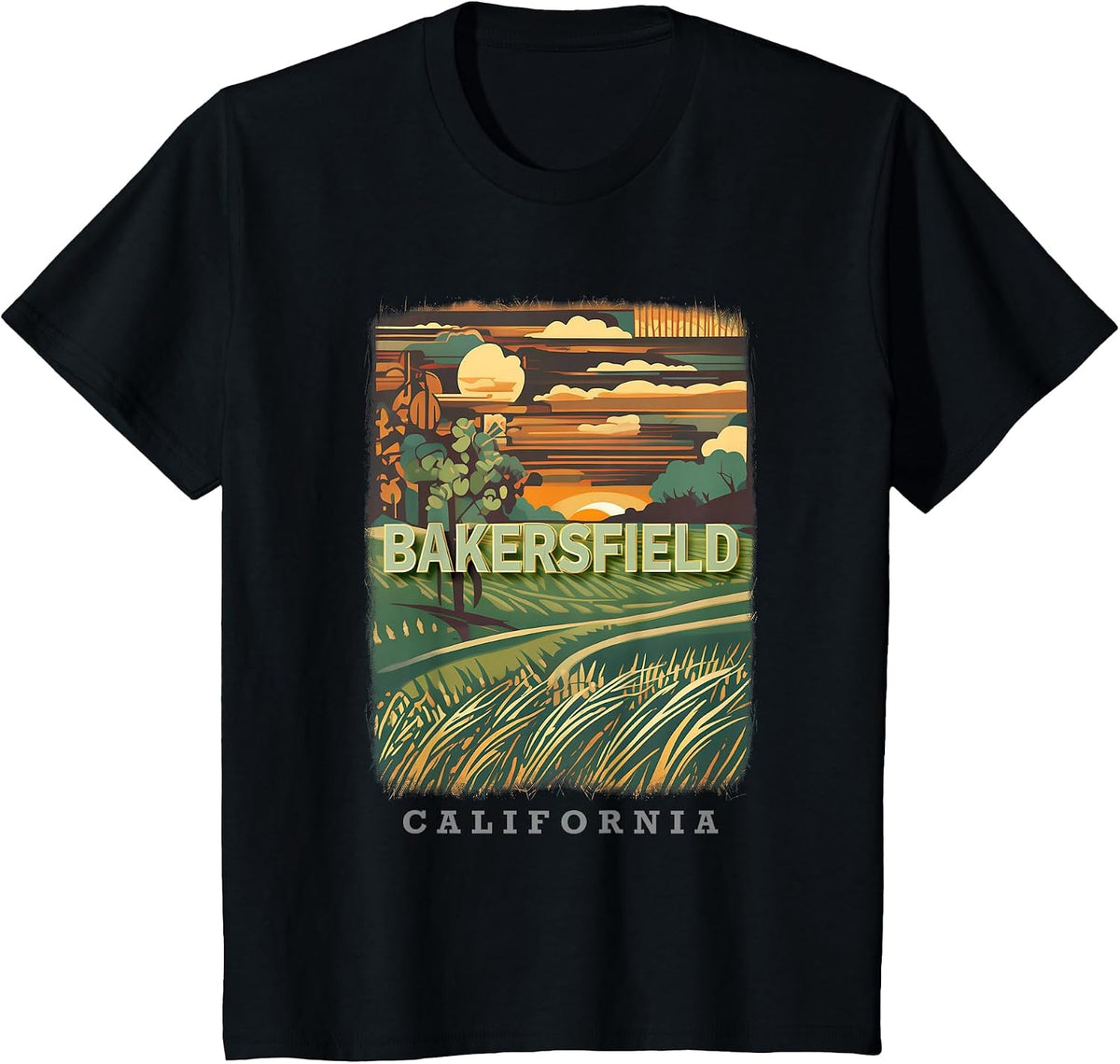 Bakersfield California CA Country Charm SD620 T-Shirt - Black