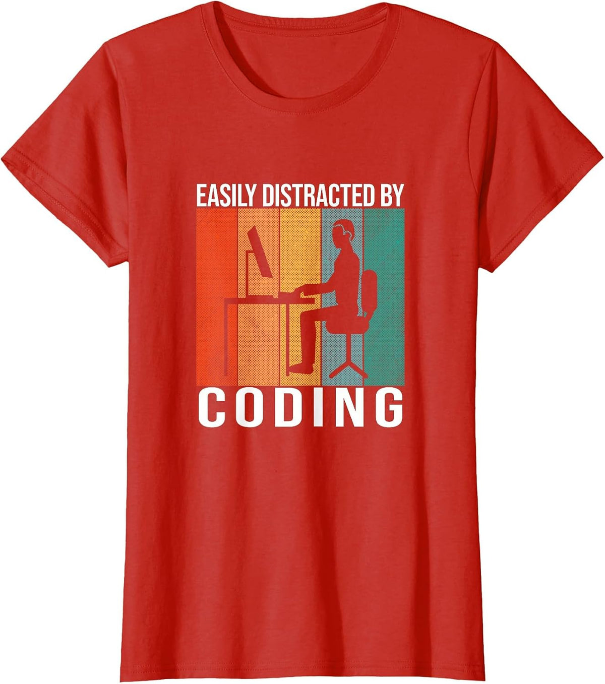 Coding Retro Code Vintage Programmer Developer Funny Coder T-Shirt - Red