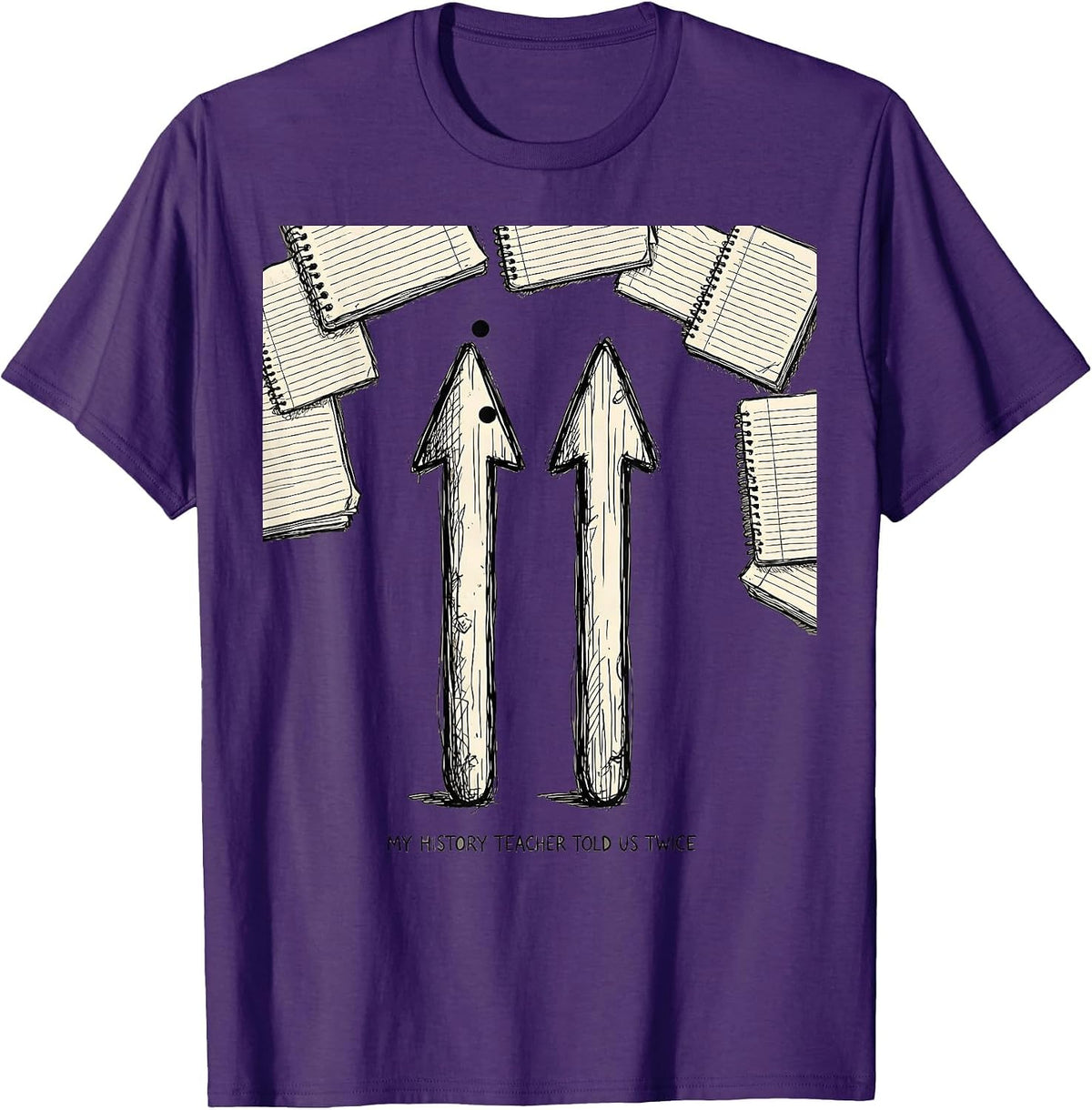 Men's My History Teacher Told Us Twice Funny History Teacher Back T-Shirt - Purple