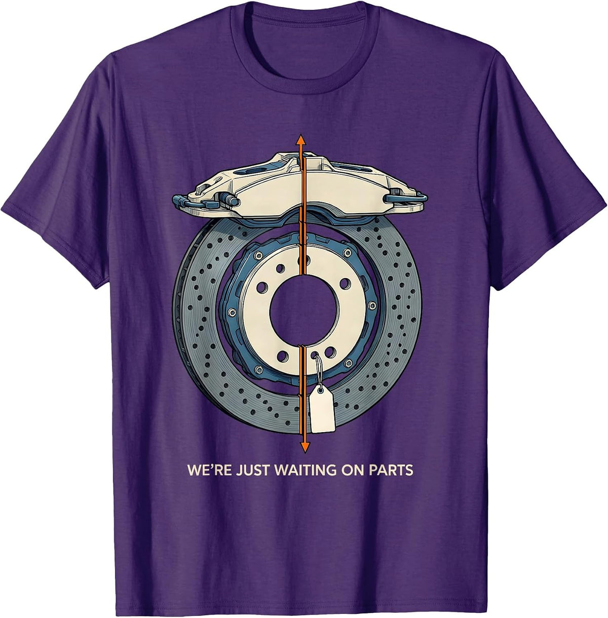 We're Just Waiting On Parts Funny Mechanic Skeleton Auto T-Shirt - Purple