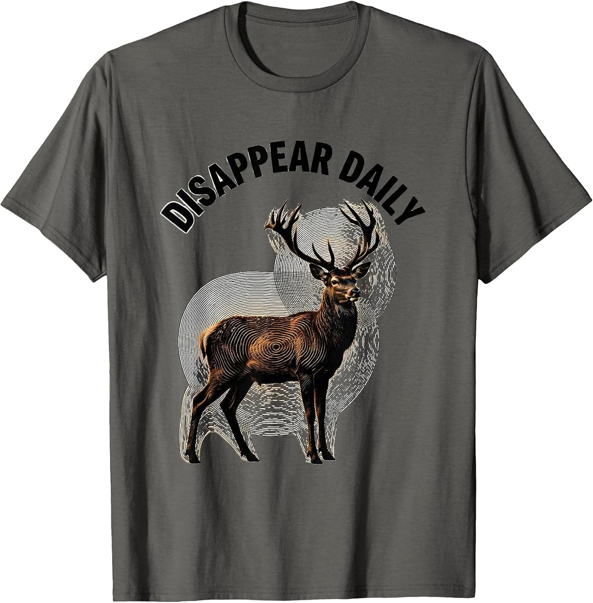 Men's Disappear Daily Bottomland Camo Hunting Design T-Shirt - Asphalt Grey