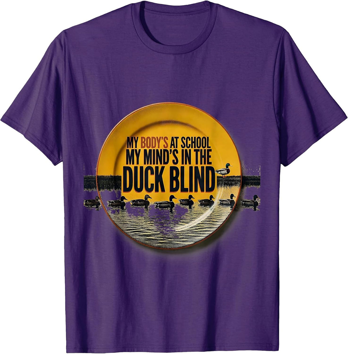 My Body's At School My Mind's In The Duck Blind Youth T-Shirt - Purple