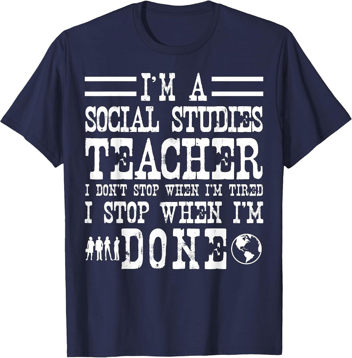 Social Studies Teacher Apparel - Funny Cute Teachers Design T-Shirt - Navy Blue