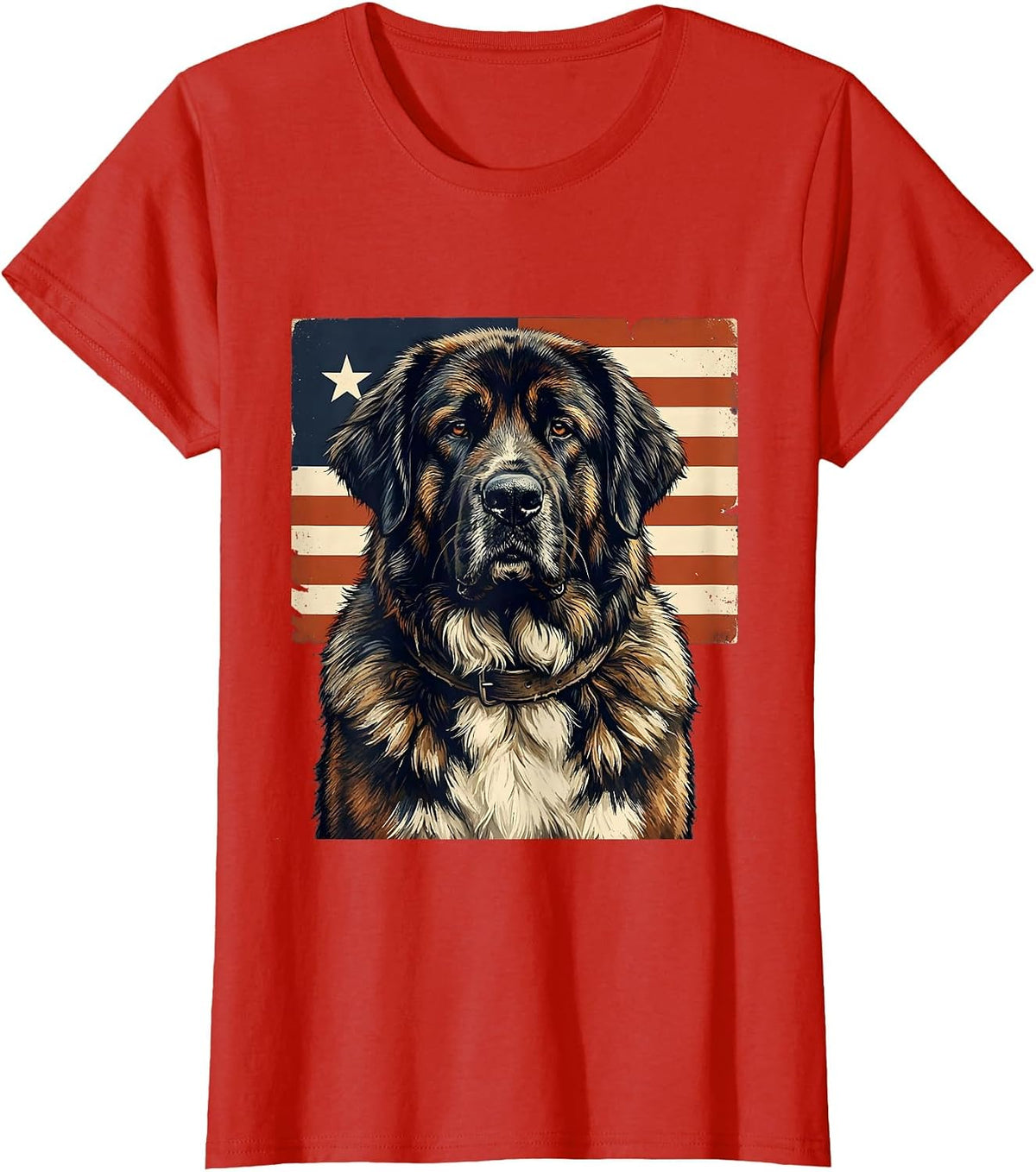 Great Pyrenees Patriotic USA Flag 4th Of July Dog Lover T-Shirt - Red