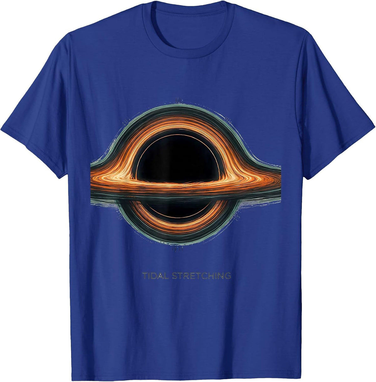 Men's Tidal Stretching Black Hole Astrophysics Science Graphic T-Shirt - Royal Blue