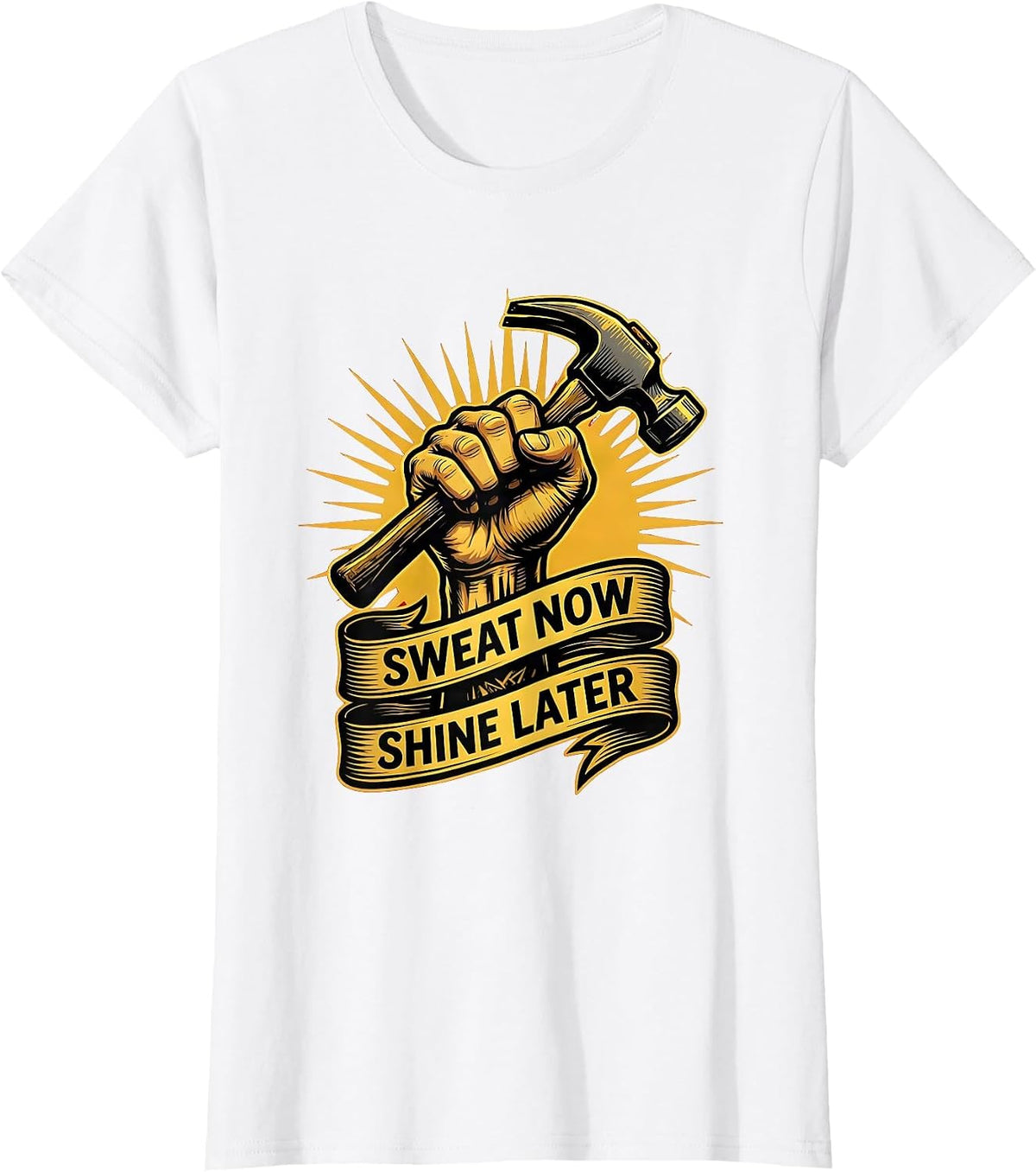 Sweat Now Shine Later Labor Day Hustle Design T-Shirt - White