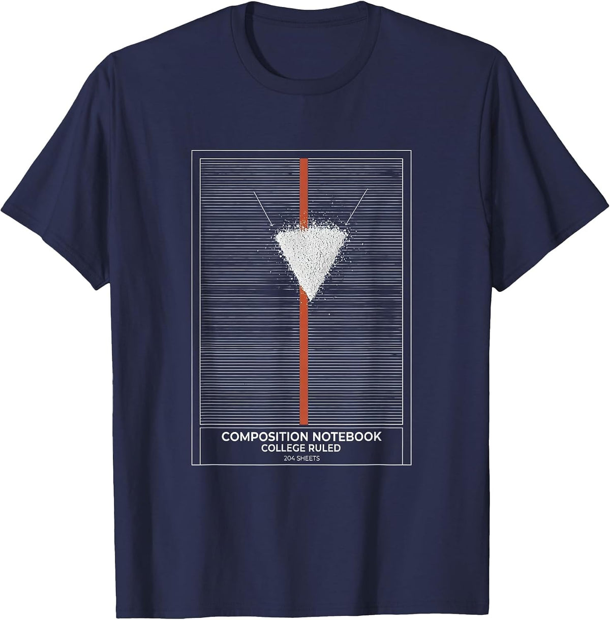 Composition Notebook College Ruled 204 Sheets Teacher T-Shirt - Navy Blue