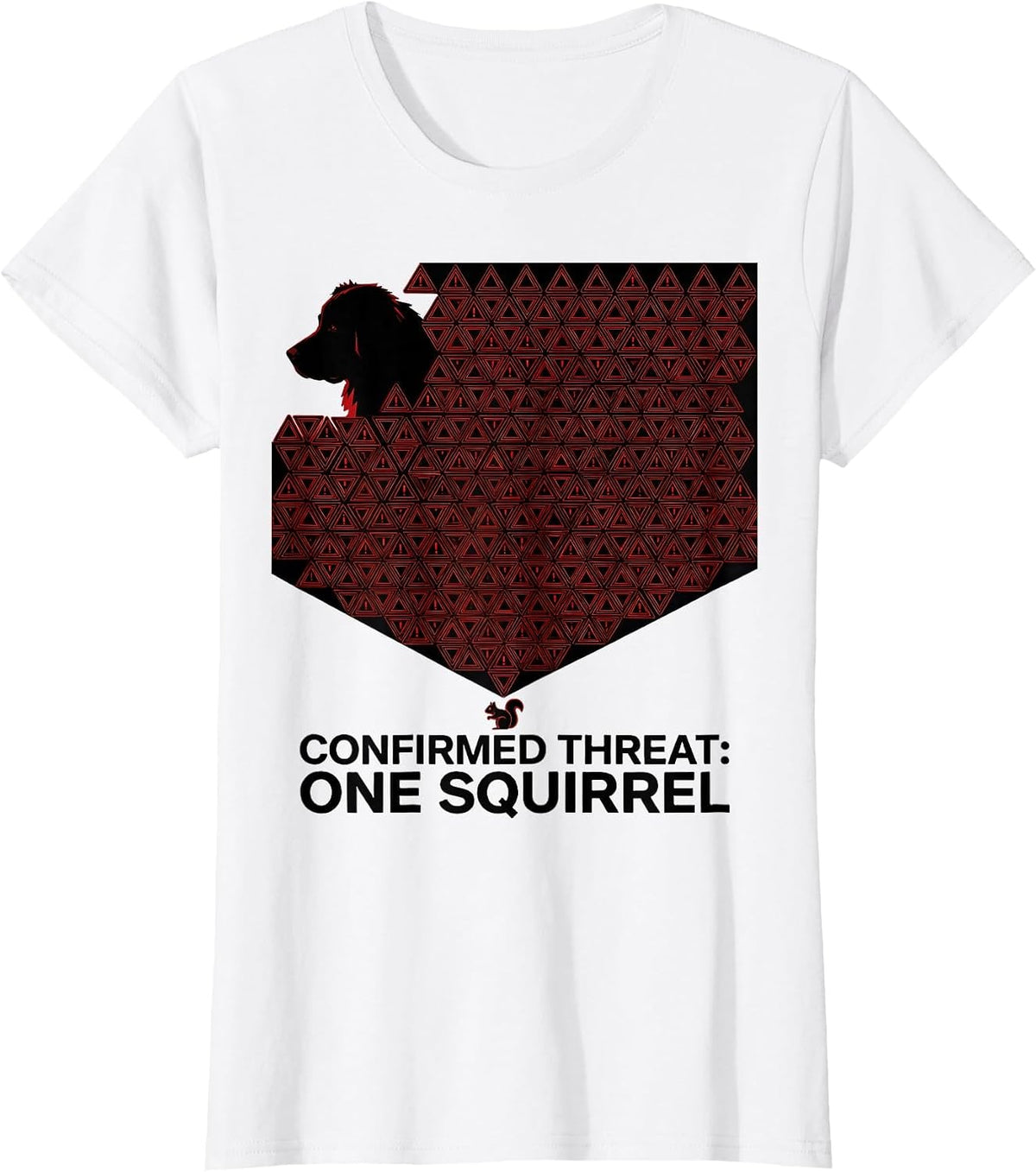 Women's Confirmed Threat One Squirrel Geometric Great Pyrenees Dog T-Shirt - White