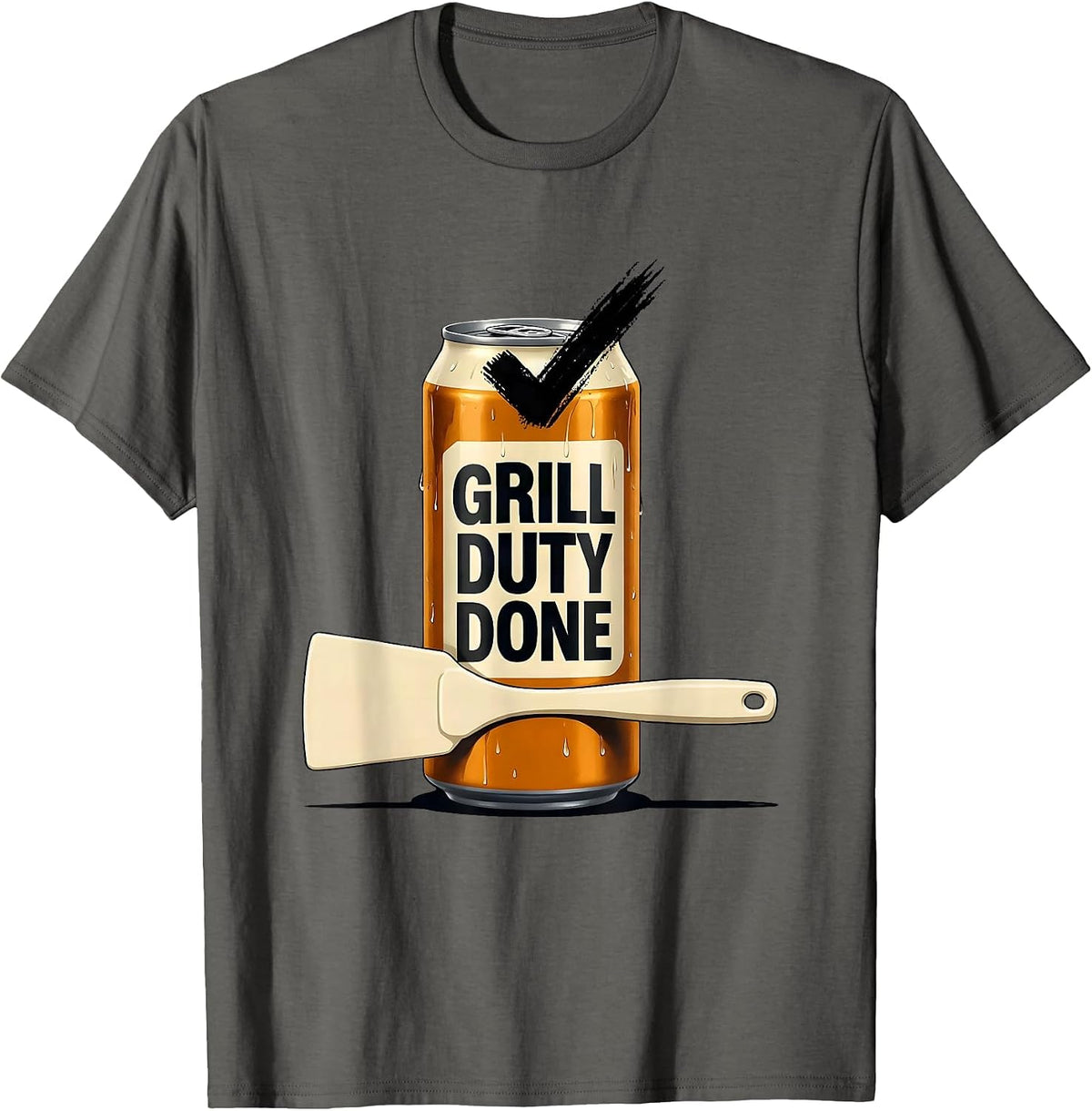 Men's Grill Duty Done Funny Labor Day Cookout Beer Lover T-Shirt - Asphalt Grey