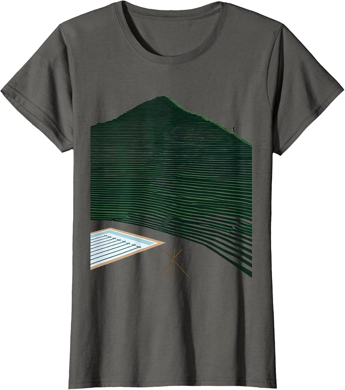 Women's Cross Country Runner Minimalist Track and Field Humor T-Shirt - Asphalt Grey