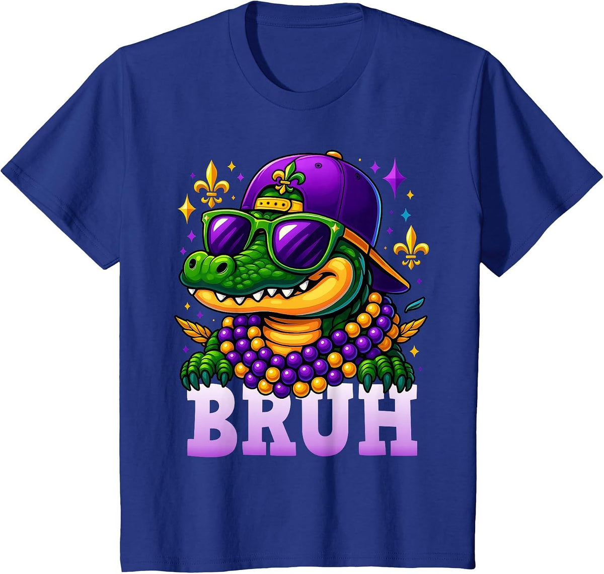 Mardi Gras Bruh Mardigator Alligator Costume Teens Boys Kids T-Shirt - Royal Blue