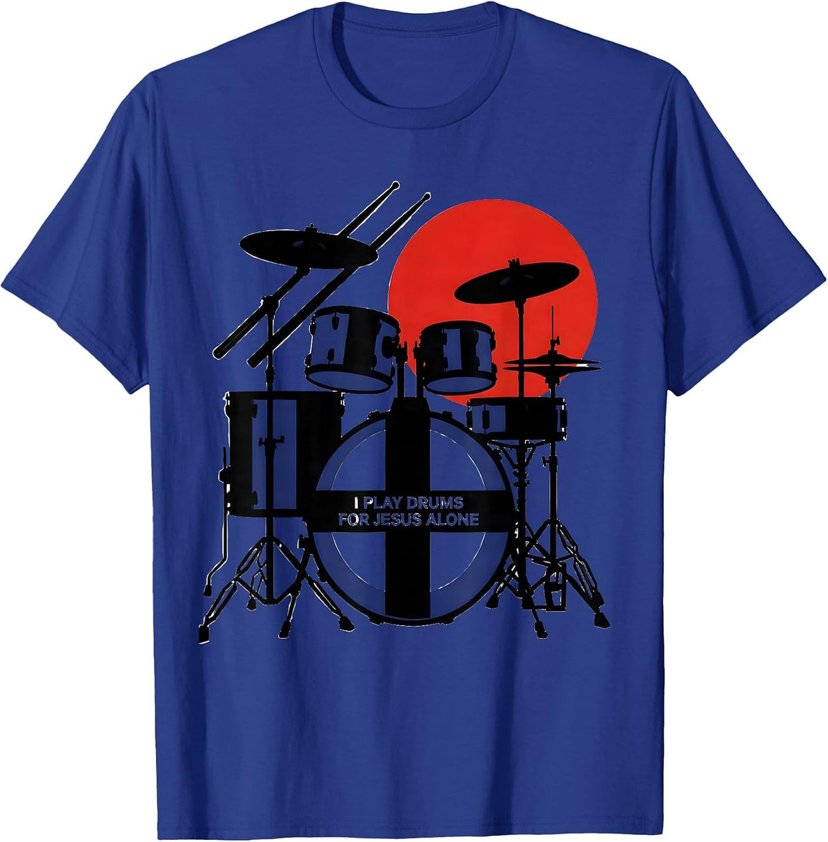 I Play Drums For Jesus Alone Bauhaus Modernist Christian T-Shirt - Royal Blue