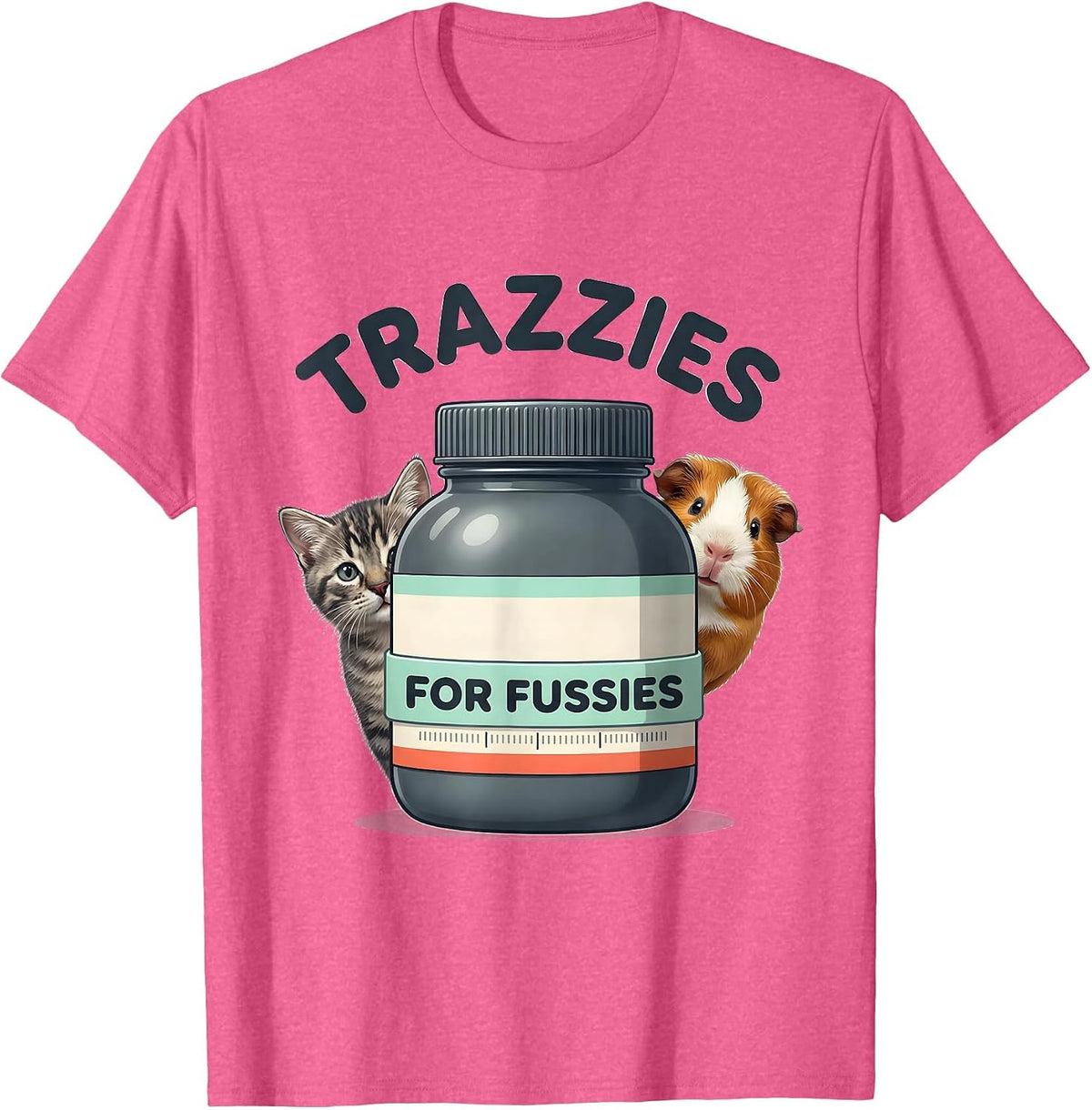 Trazzies For Fussies Cute Kawaii Vet Tech Animal Lover Gift T-Shirt - Pink Heather
