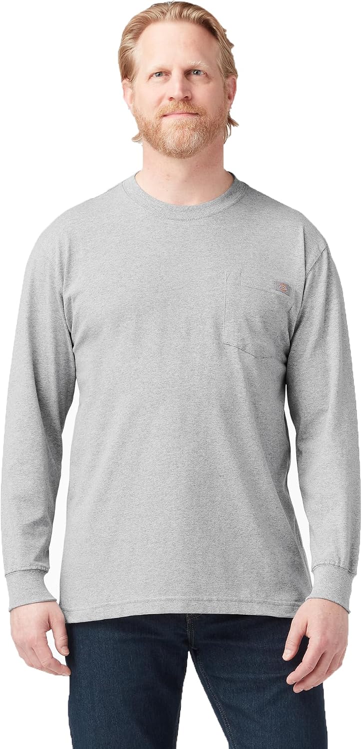 Dickies Men's Heavyweight Long Sleeve Pocket T-Shirt - Heather Gray
