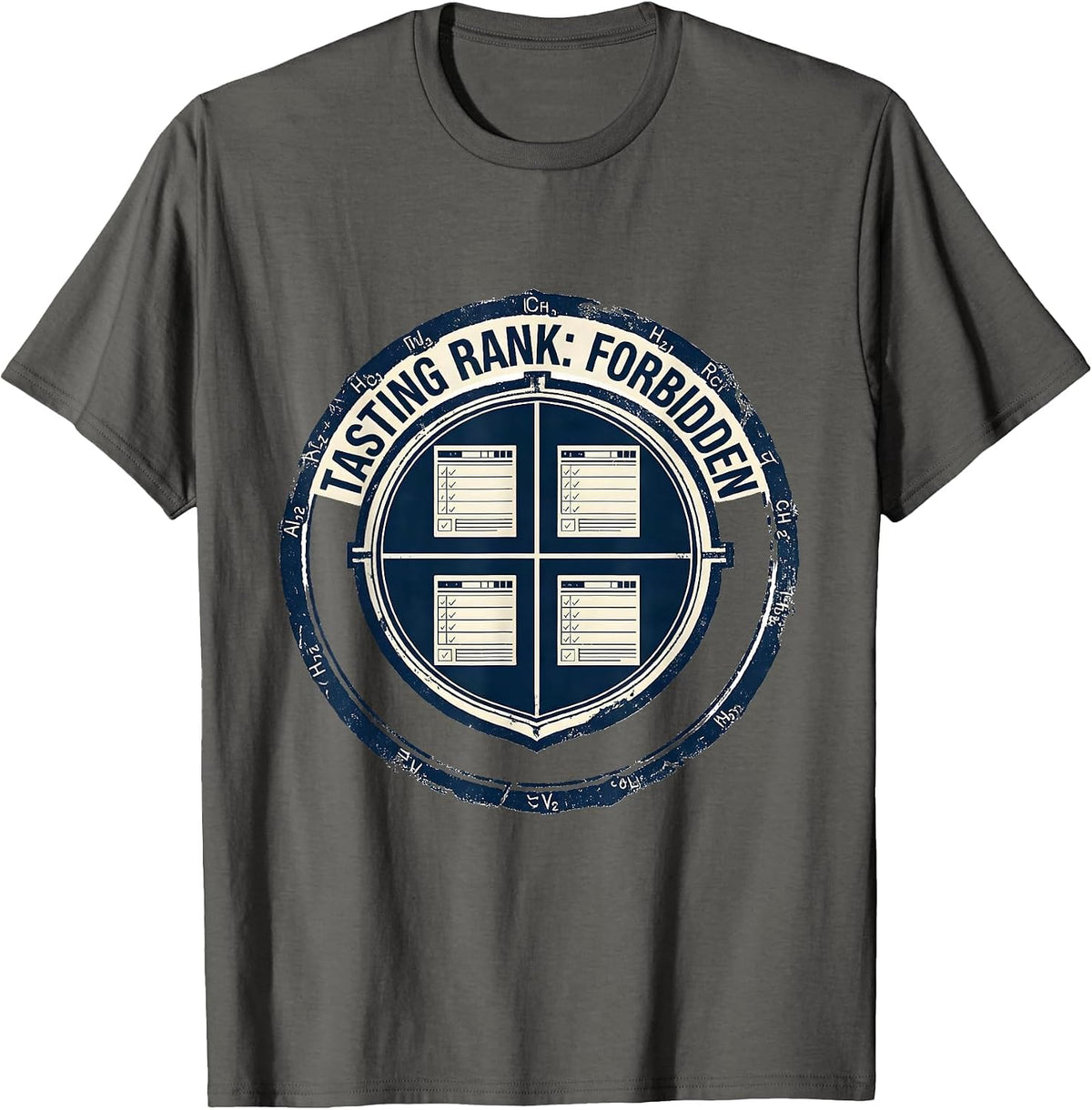 Men's Tasting Rank: Forbidden Funny Periodic Table Science Teacher T-Shirt - Asphalt Grey