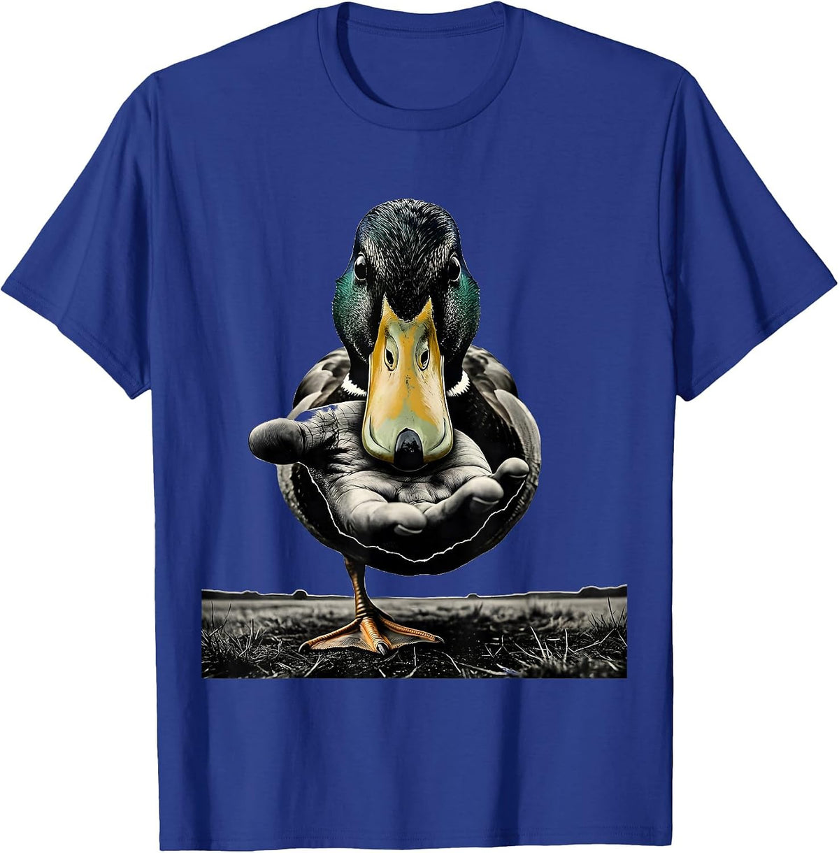 Duck Hand Conceptual Polish Poster Funny Novelty Gift T-Shirt - Royal Blue