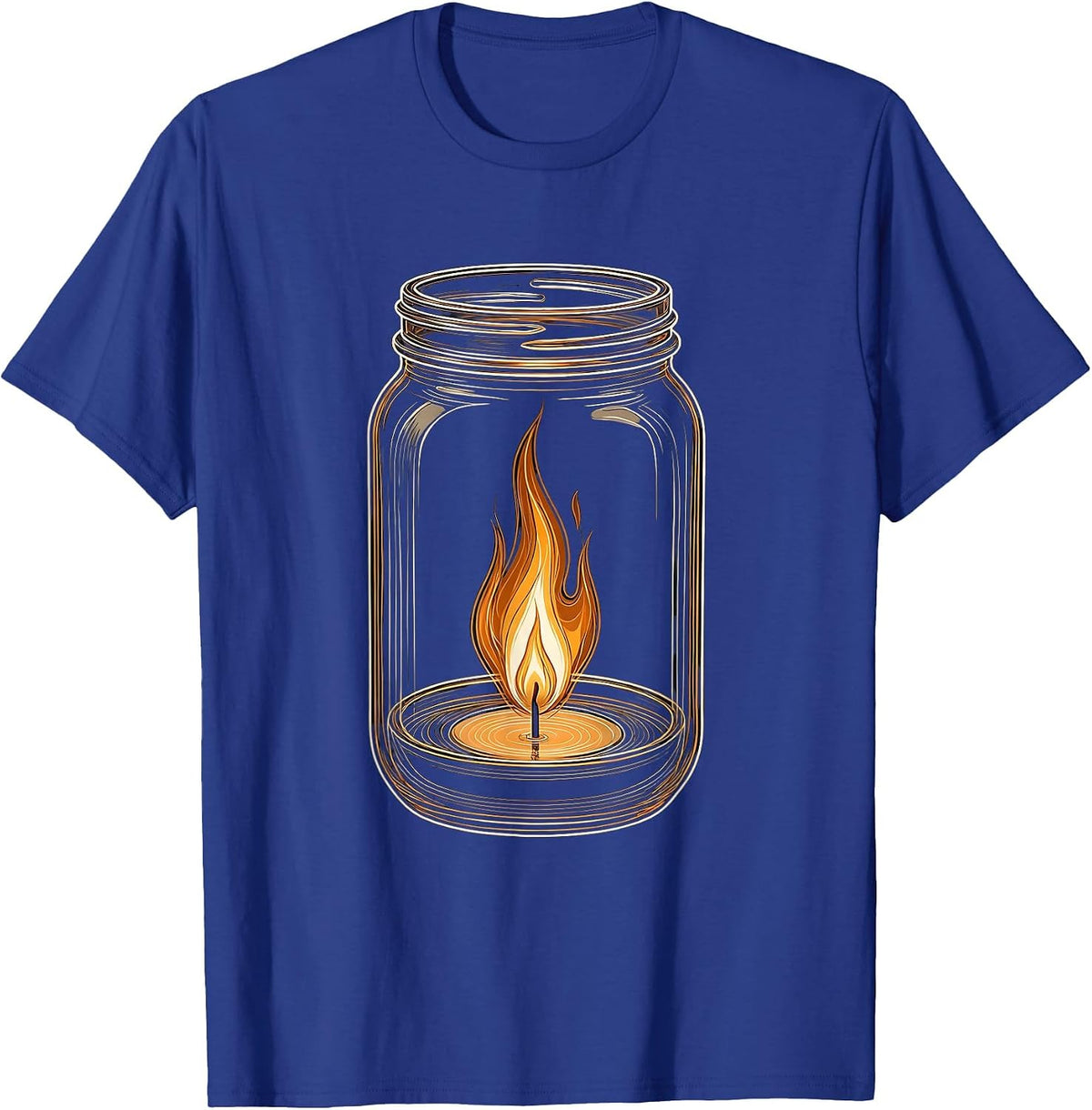 Steady Flame Faith Over Fear Graphic Tee T-Shirt - Royal Blue