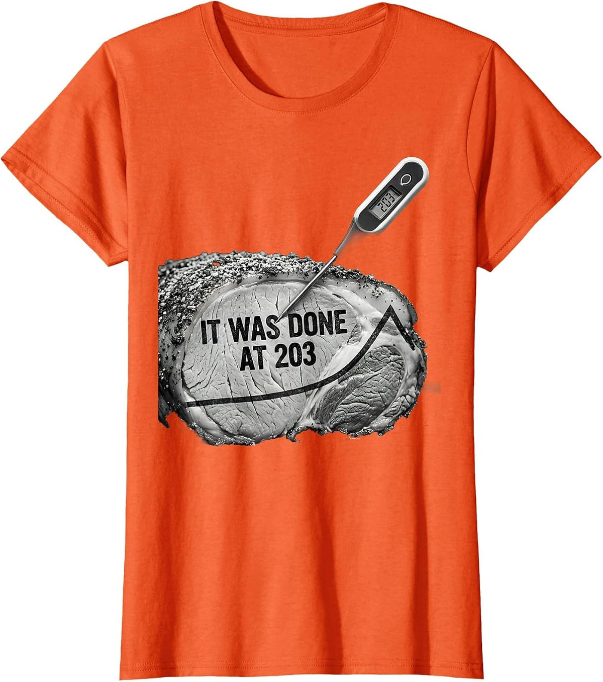 It Was Done At 203 Funny BBQ Grilling Pig Pulled Pork Humor T-Shirt - Orange