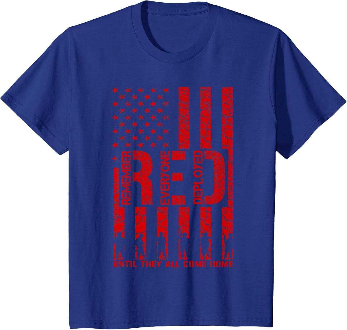 Red Friday Military Shirt - Veteran Deployed T-Shirt - Royal Blue