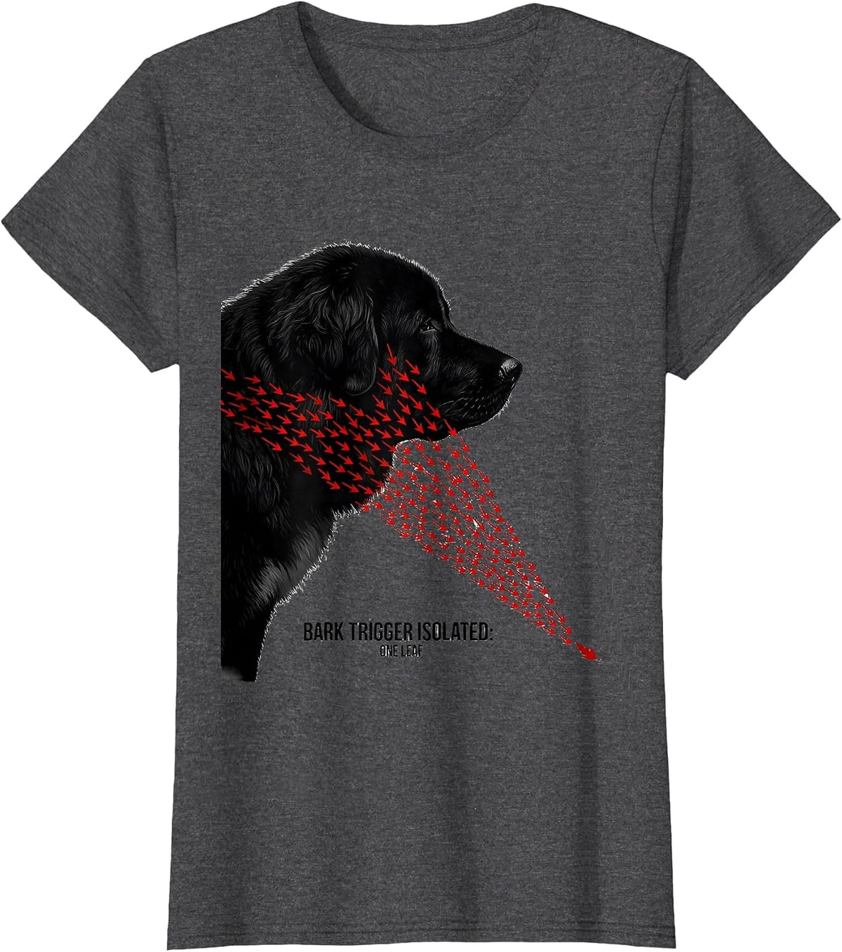 Women's Bark Trigger Isolated: One Leaf Funny Great Pyrenees Dog T-Shirt - Dark Heather Grey